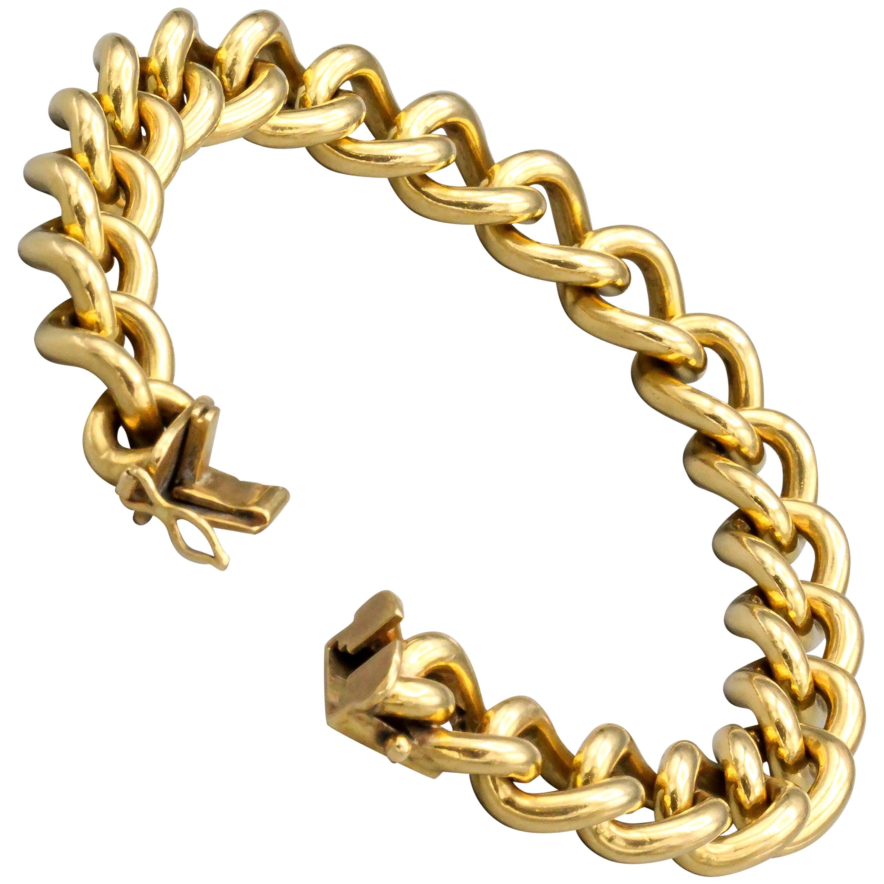 English 18 Karat Gold Large Link Bracelet