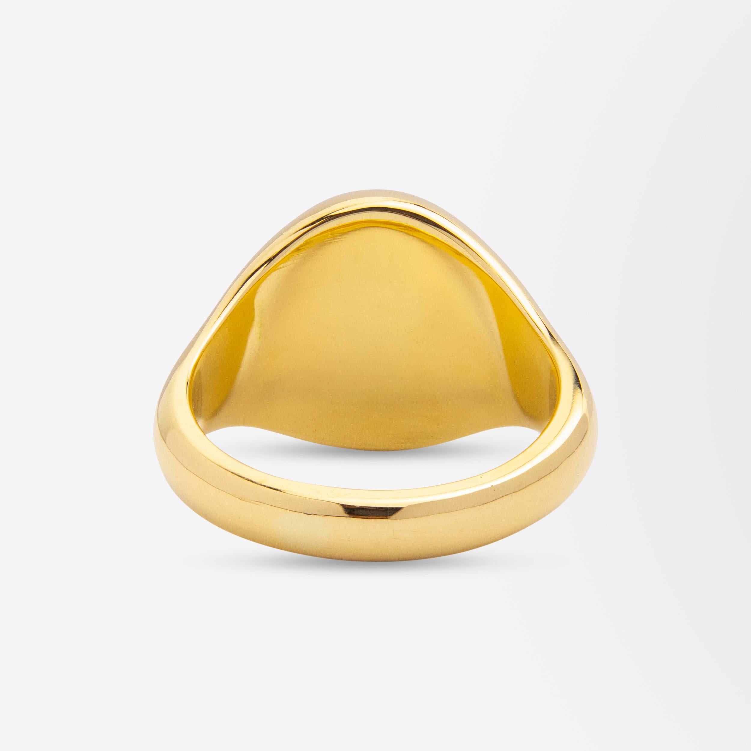 Anello inglese con sigillo in oro giallo 18 carati In condizioni buone in vendita a Brisbane City, QLD