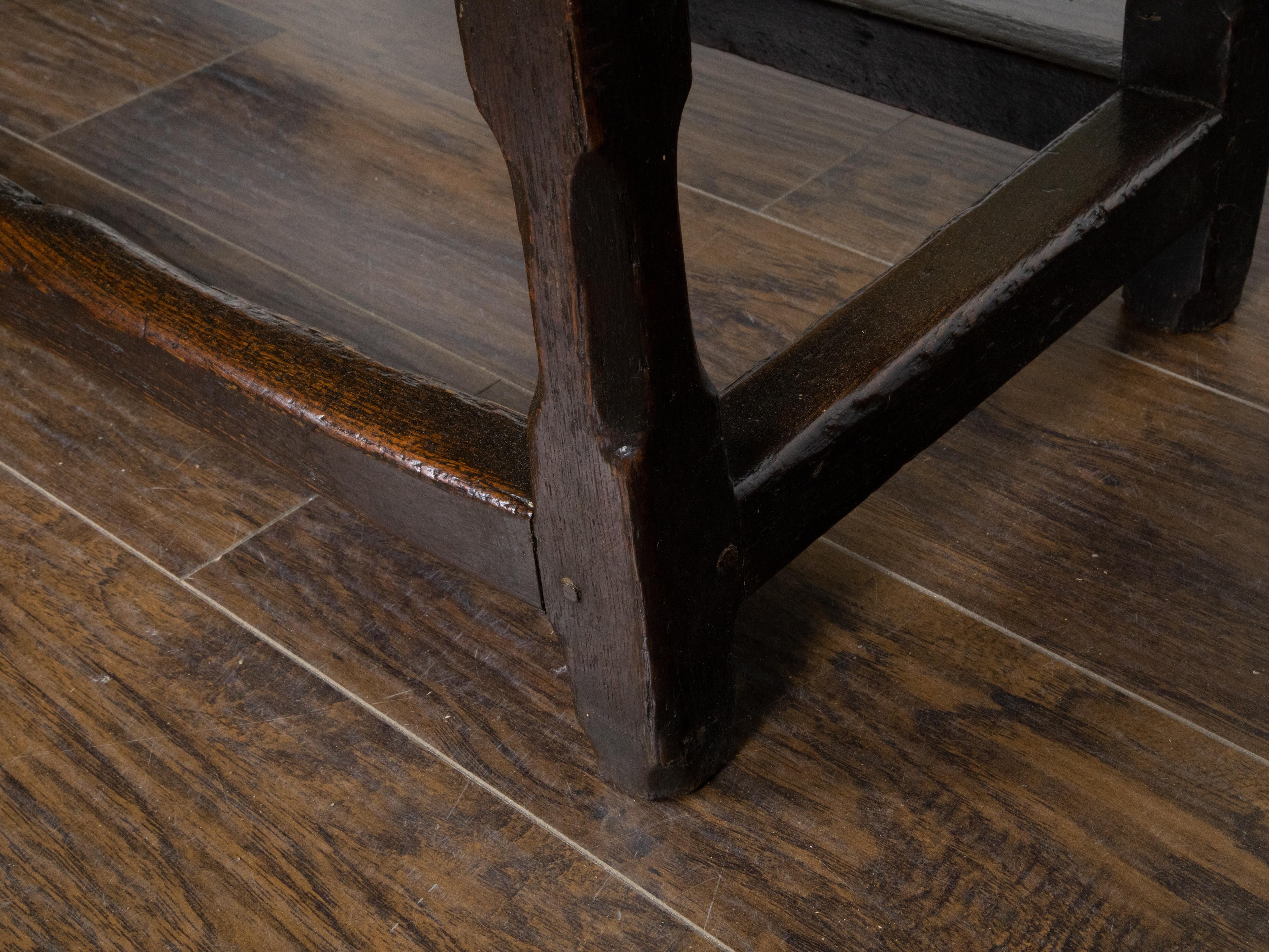 English 1800s Metamorphic Carved Oak Bench Transforming into a Console Table 11