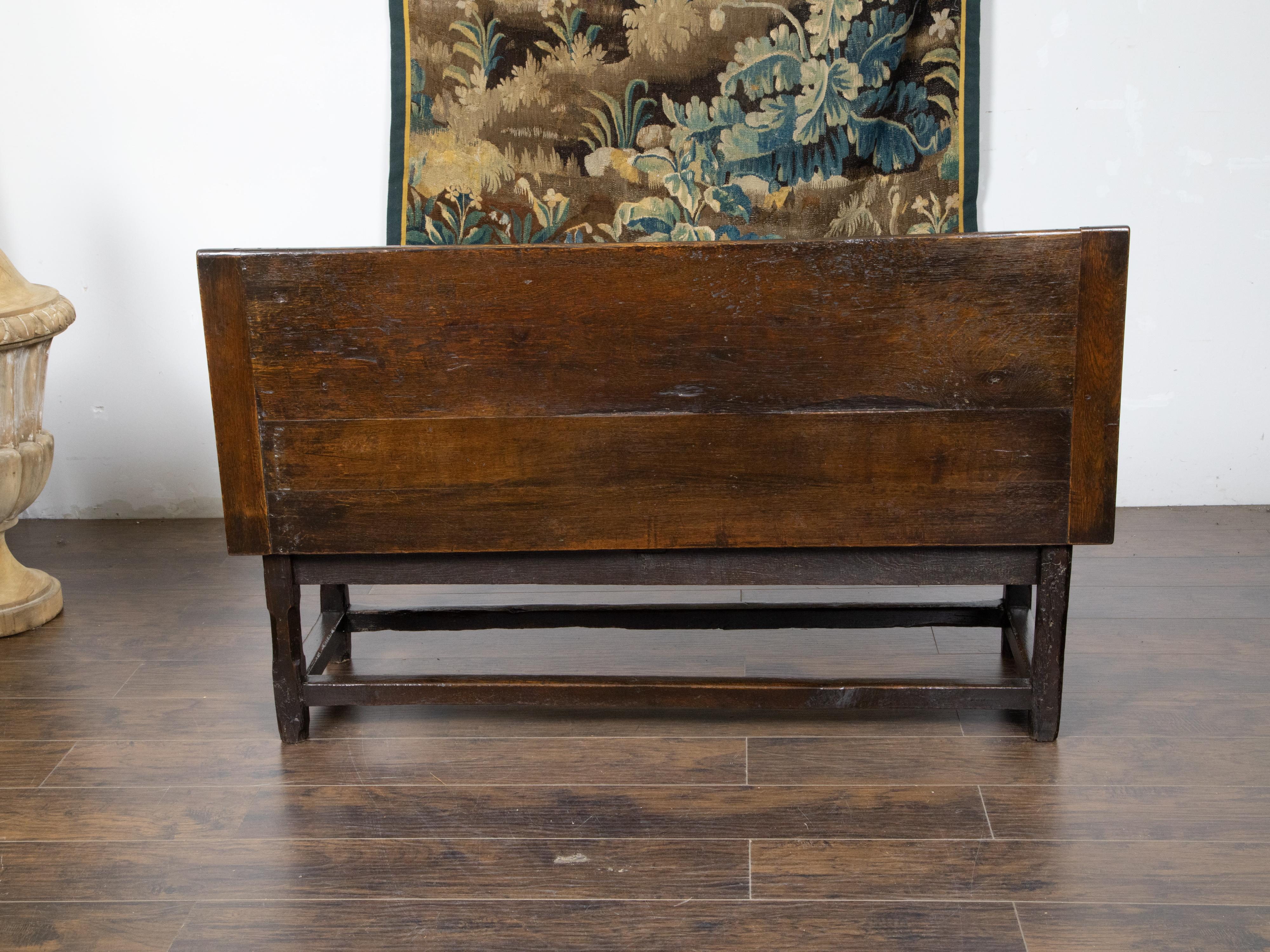 English 1800s Metamorphic Carved Oak Bench Transforming into a Console Table In Good Condition In Atlanta, GA