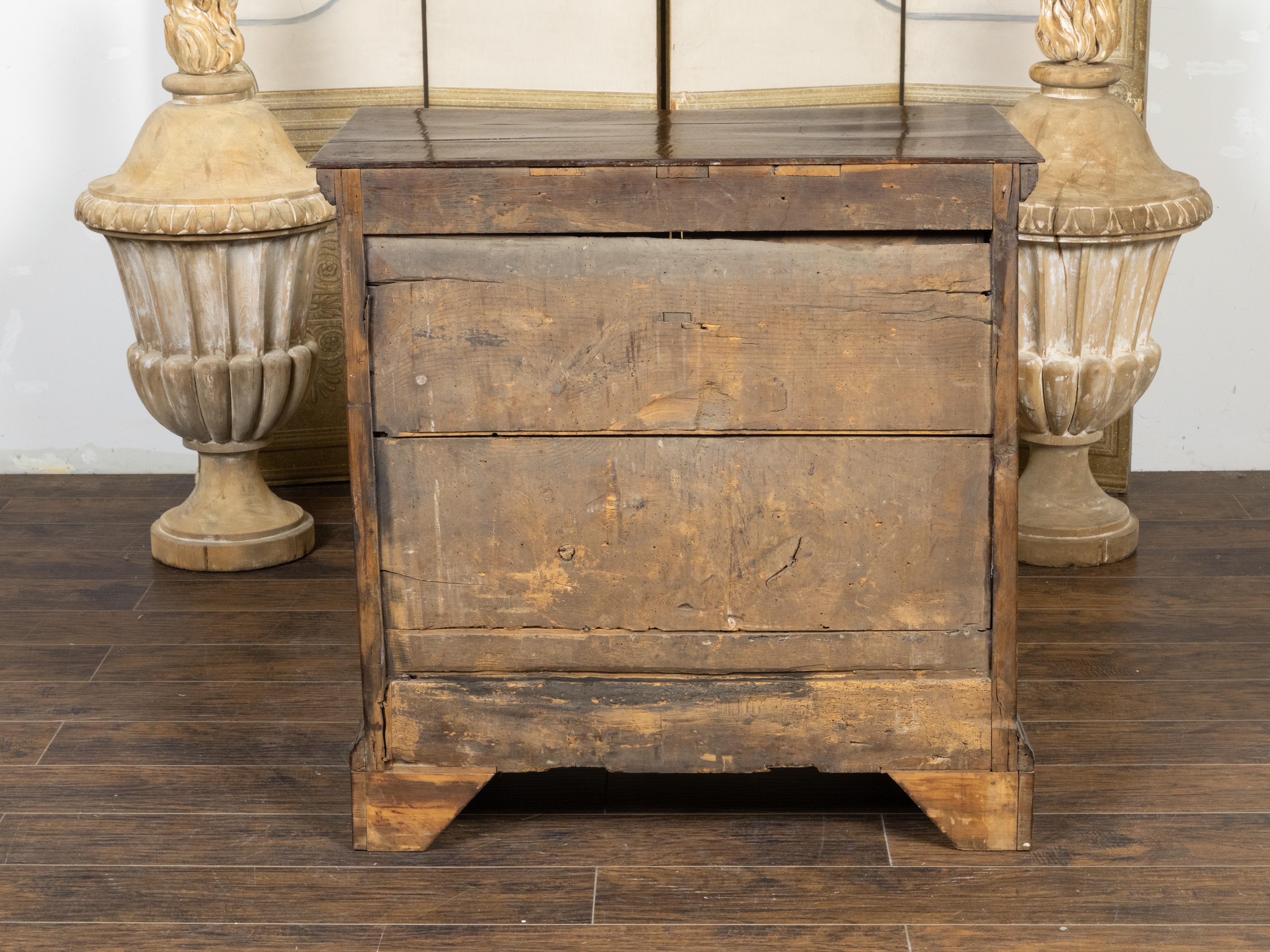 19th Century English 1810s George III Period Geometric Front Oak Chest with Five Drawers For Sale