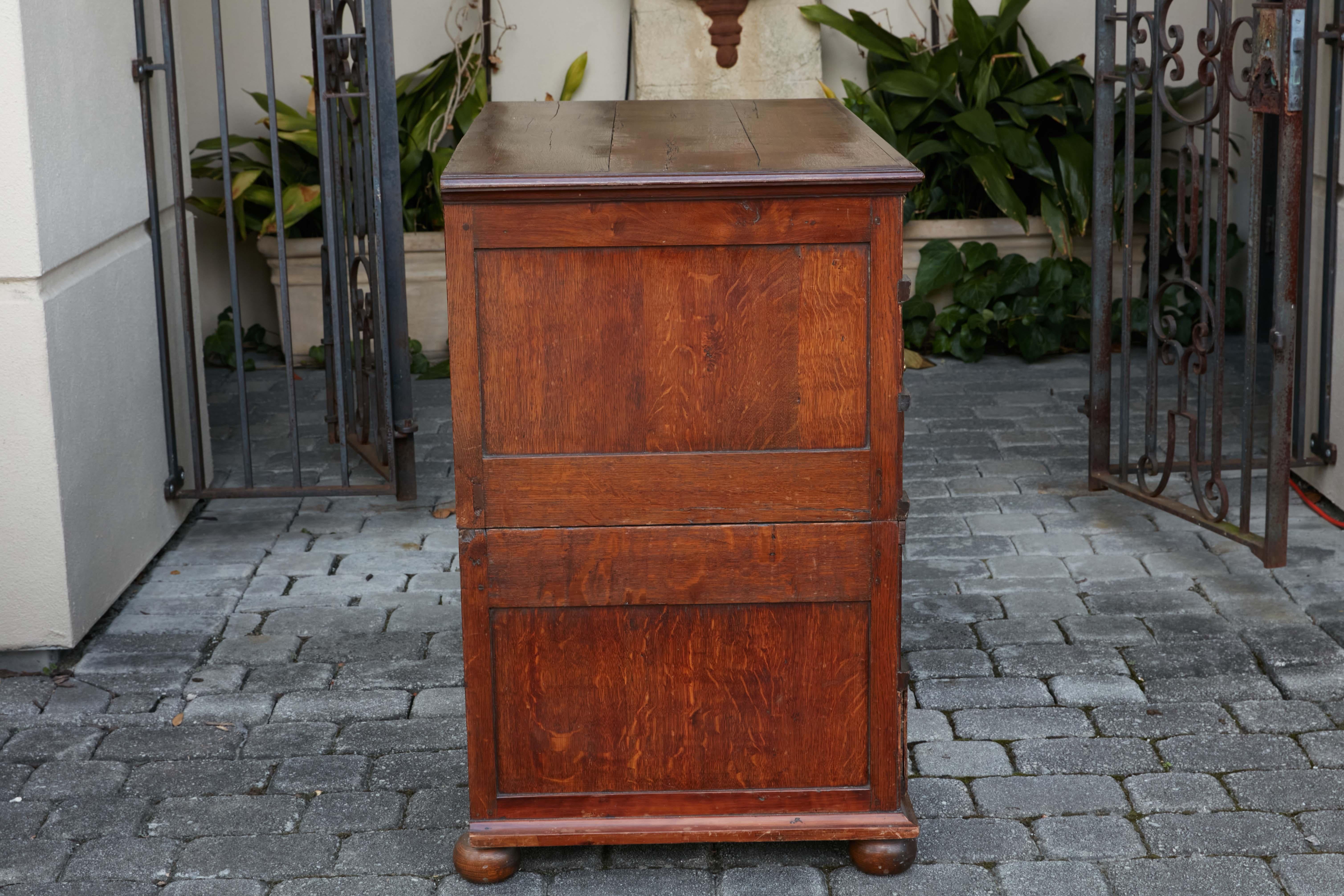 Brass English 1810s Georgian Geometric Front Four-Drawer Chest with Macassar Ebony For Sale