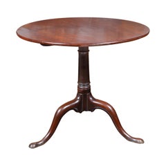 English 1810s Georgian Period Mahogany Tilt-Top Table with Pedestal Tripod Base