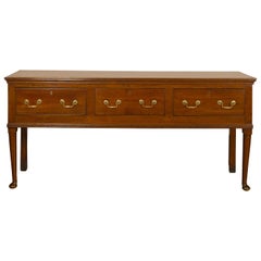 georgian dresser English 1820s Georgian Period Oak Dresser Base with Three Drawers and Pad Feet