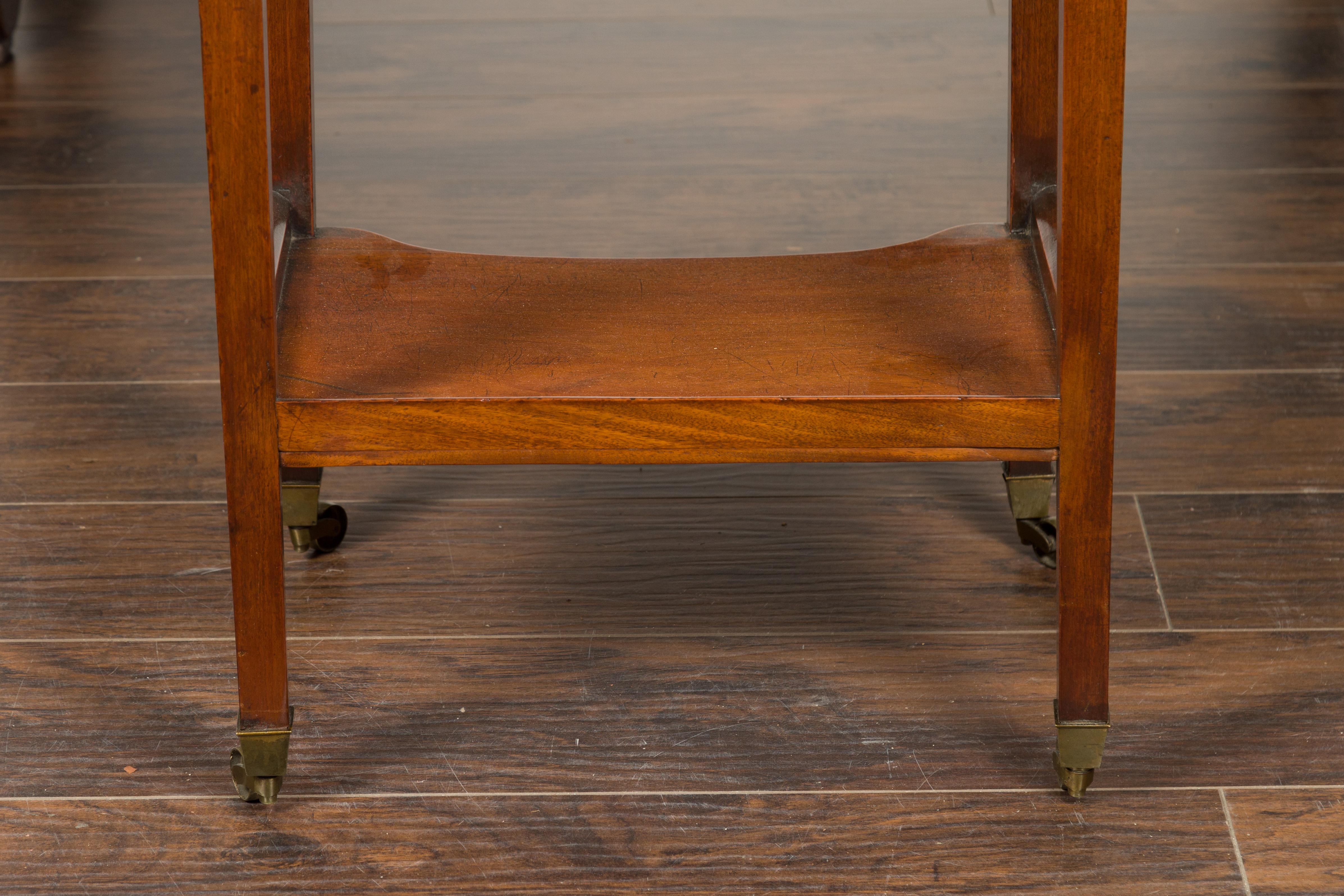 English 1820s Mahogany Architect's Table with Tilt Top, Single Drawer and Shelf 8