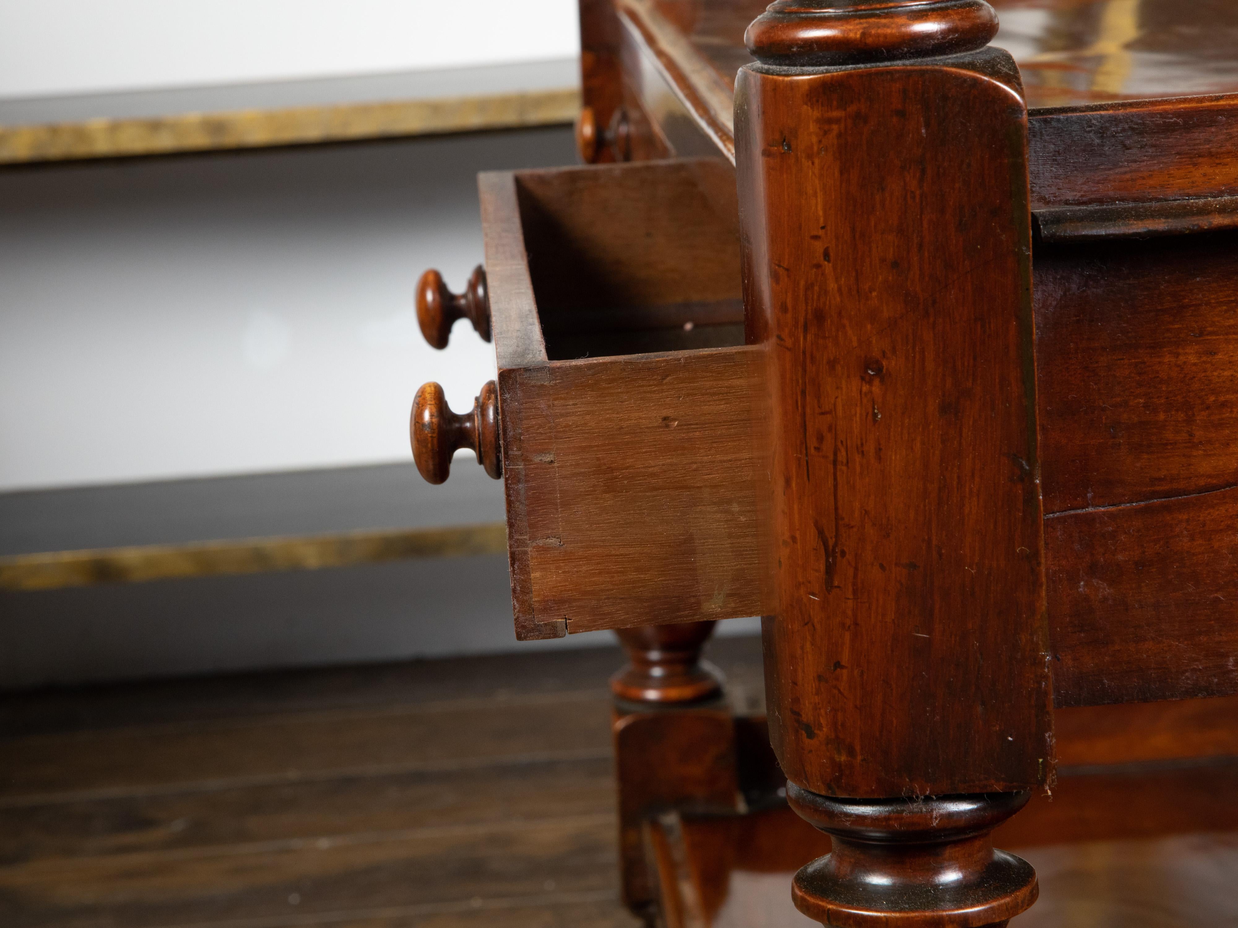 English 1820s Mahogany Trolley on Casters with Open Shelves and Two Drawers For Sale 6