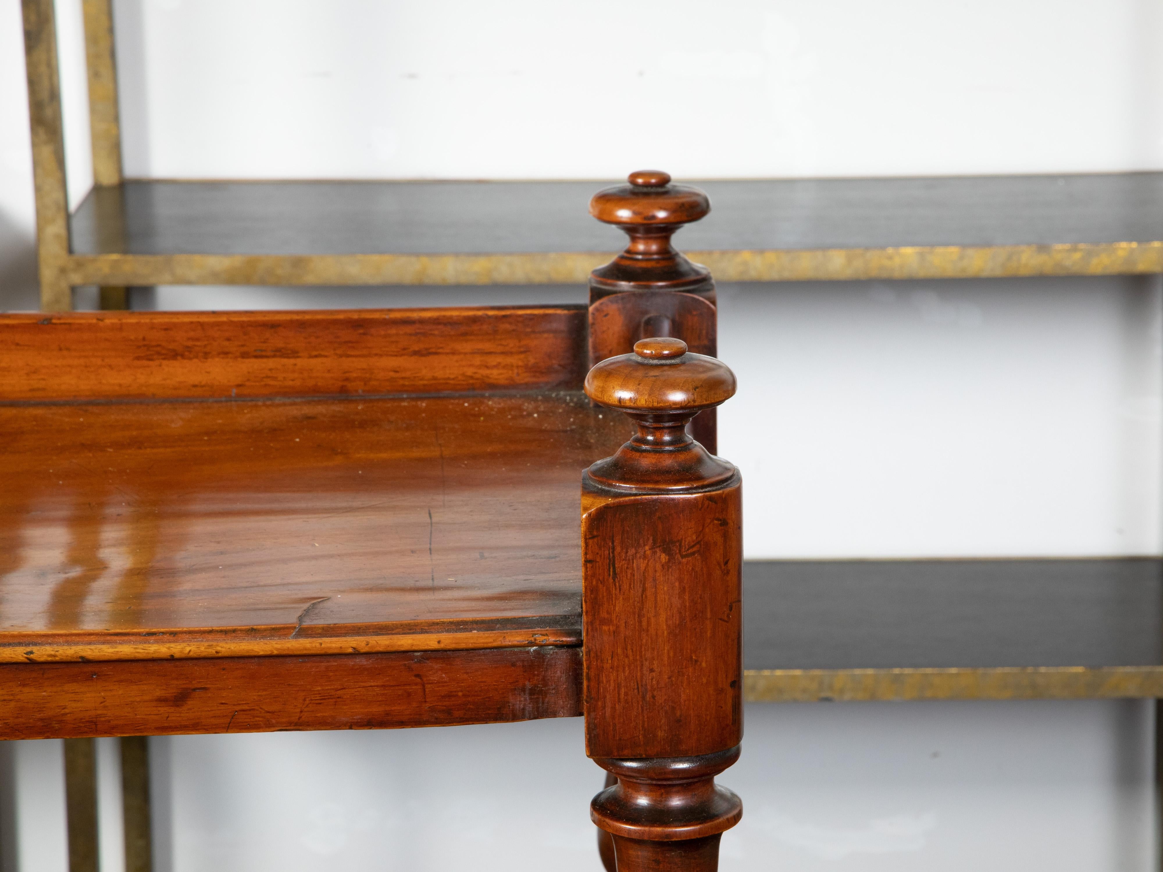 English 1820s Mahogany Trolley on Casters with Open Shelves and Two Drawers For Sale 7