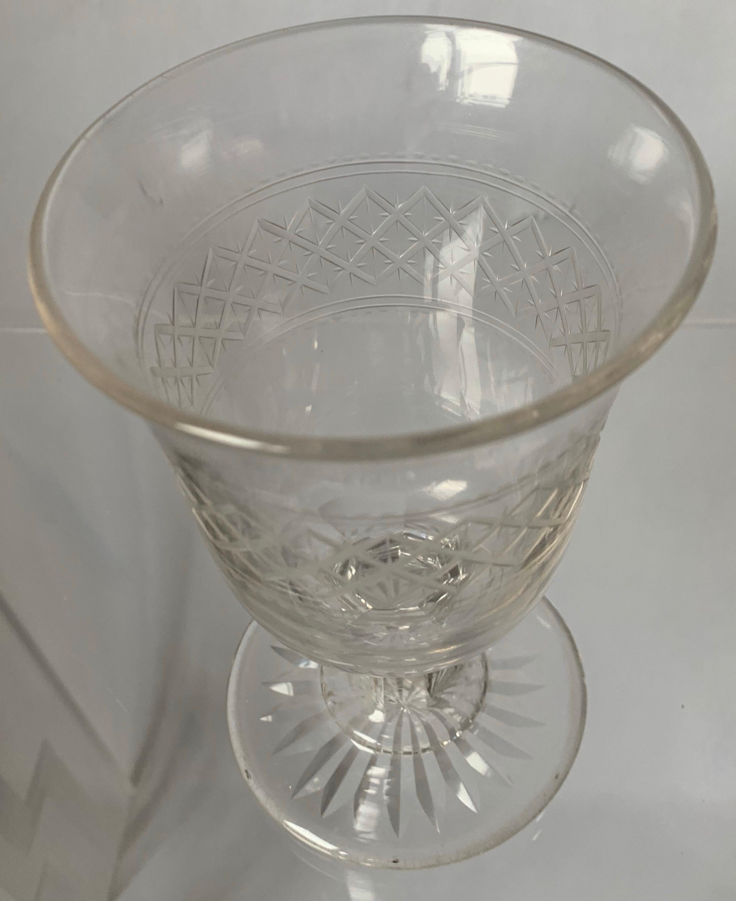 English 1840s Cut Glass Chalice In Good Condition For Sale In Stamford, CT