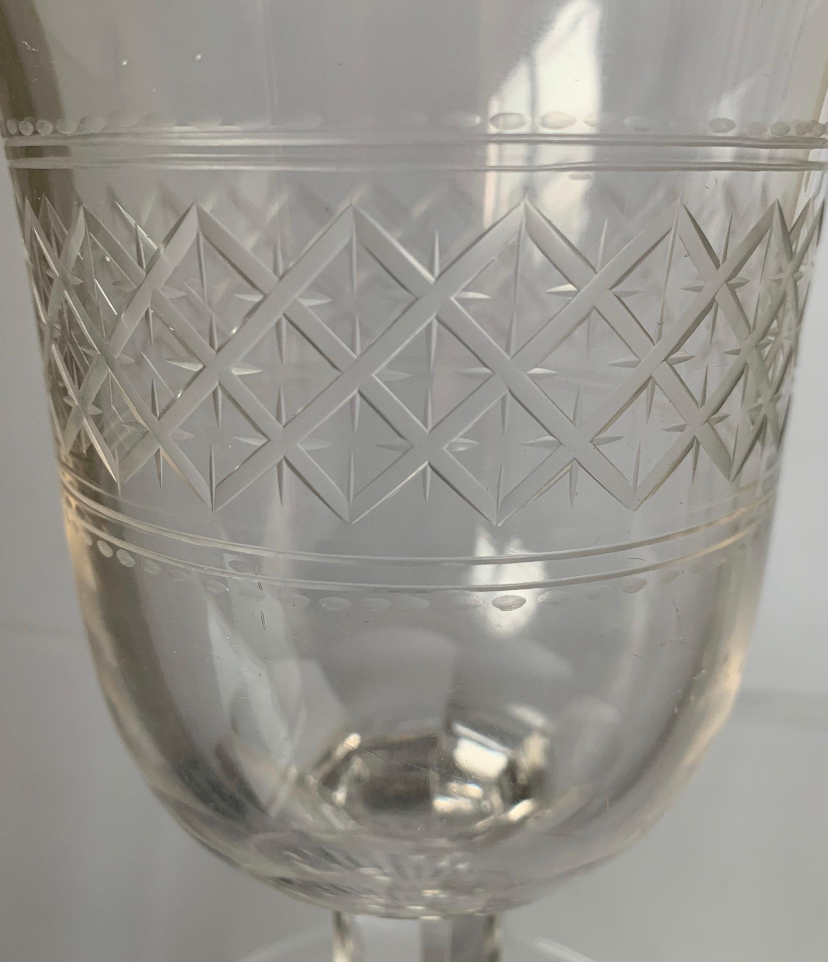 English 1840s Cut Glass Chalice For Sale 2