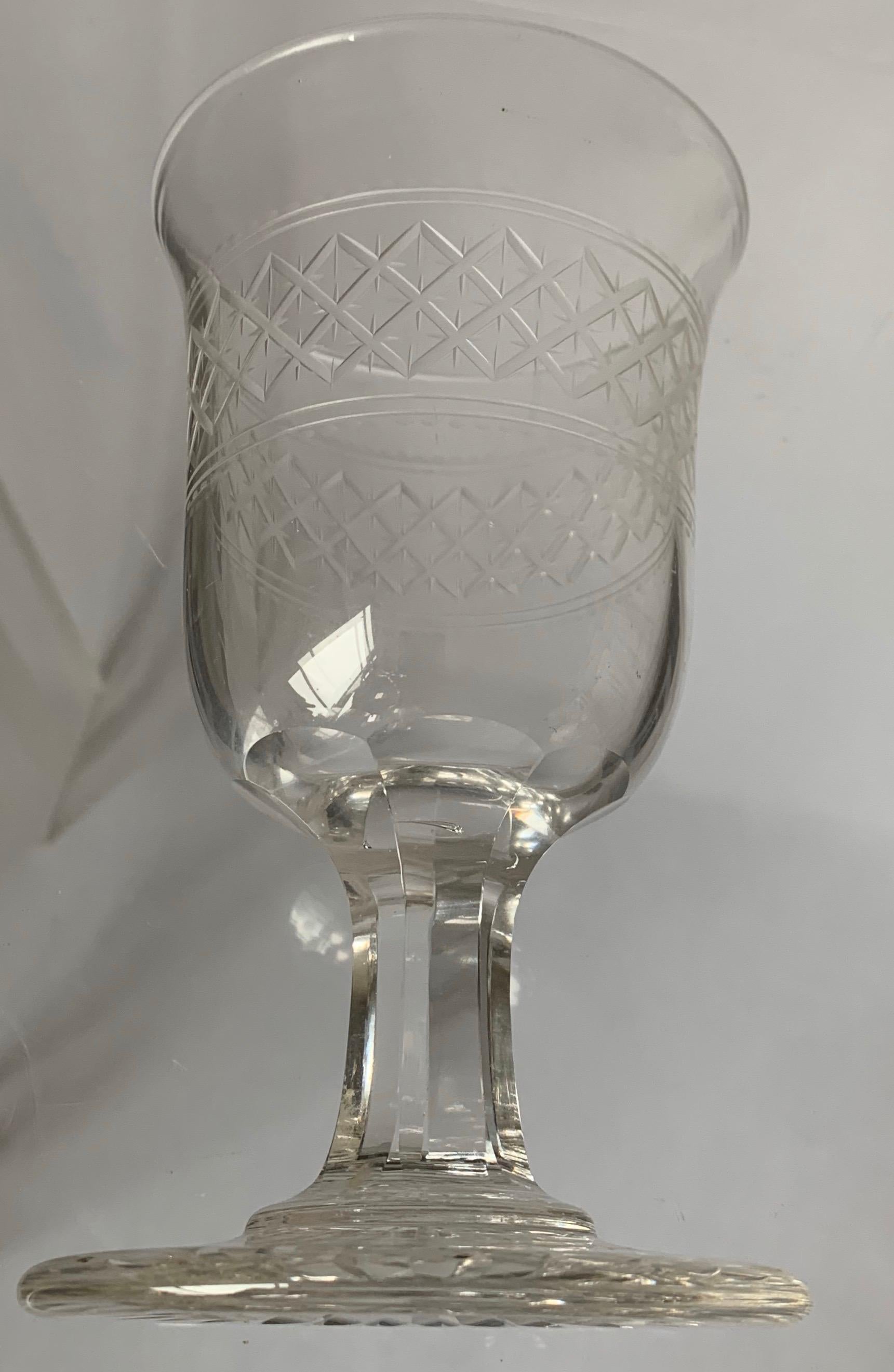 English 1840s Cut Glass Chalice For Sale 4