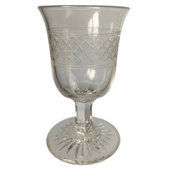 Antique English 1840s Cut Glass Chalice