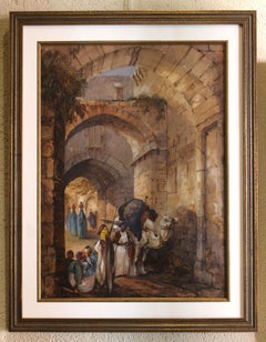 English 1859 Pair of Watercolors "East" & "West" by Edward Booty