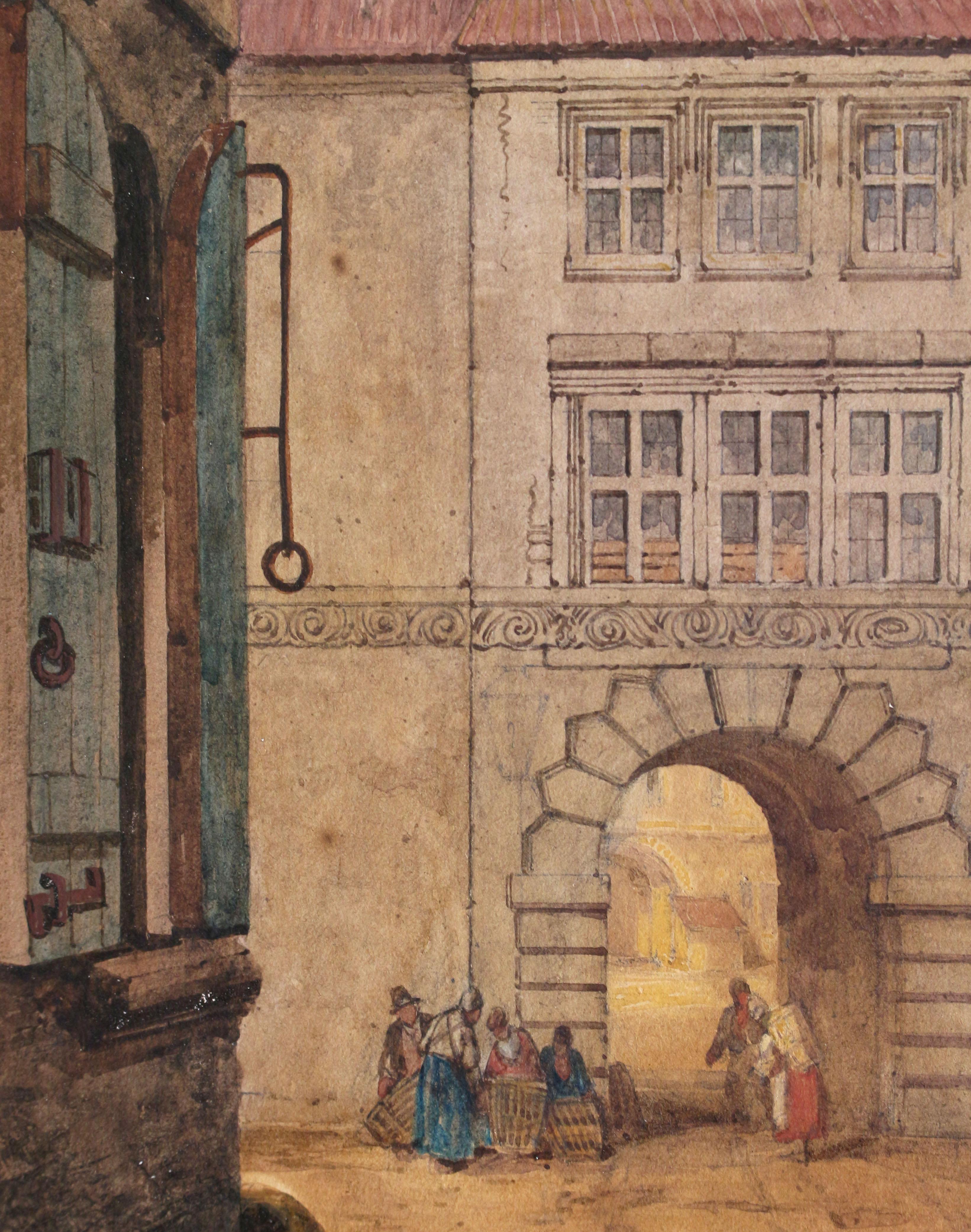 English 1859 Pair of Watercolors 