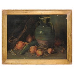 English 1860s Framed Oil on Canvas Still-Life Painting by George Jackson