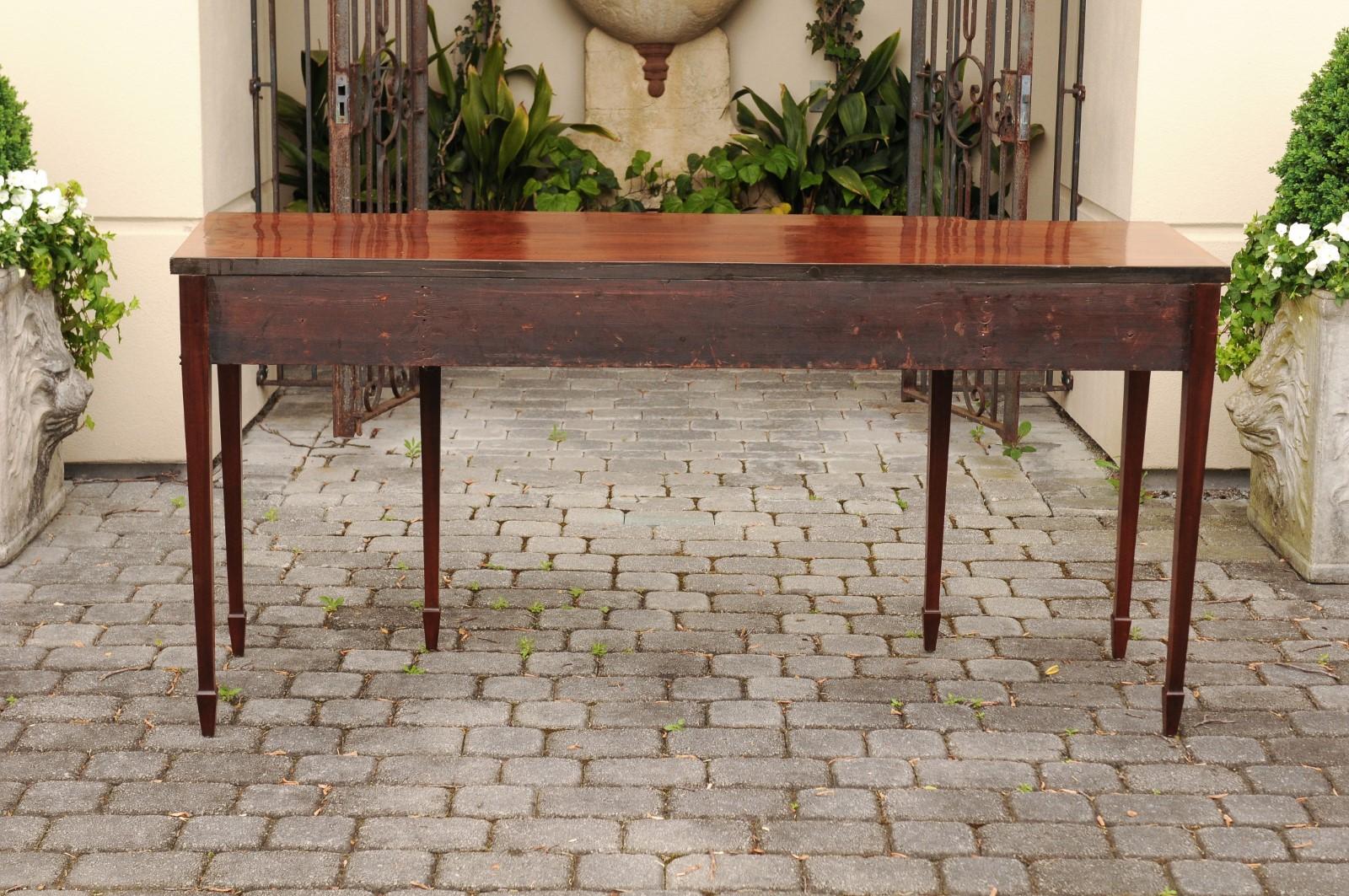 English 1860s Neoclassical Style Mahogany Breakfront Sideboard with One Drawer 3