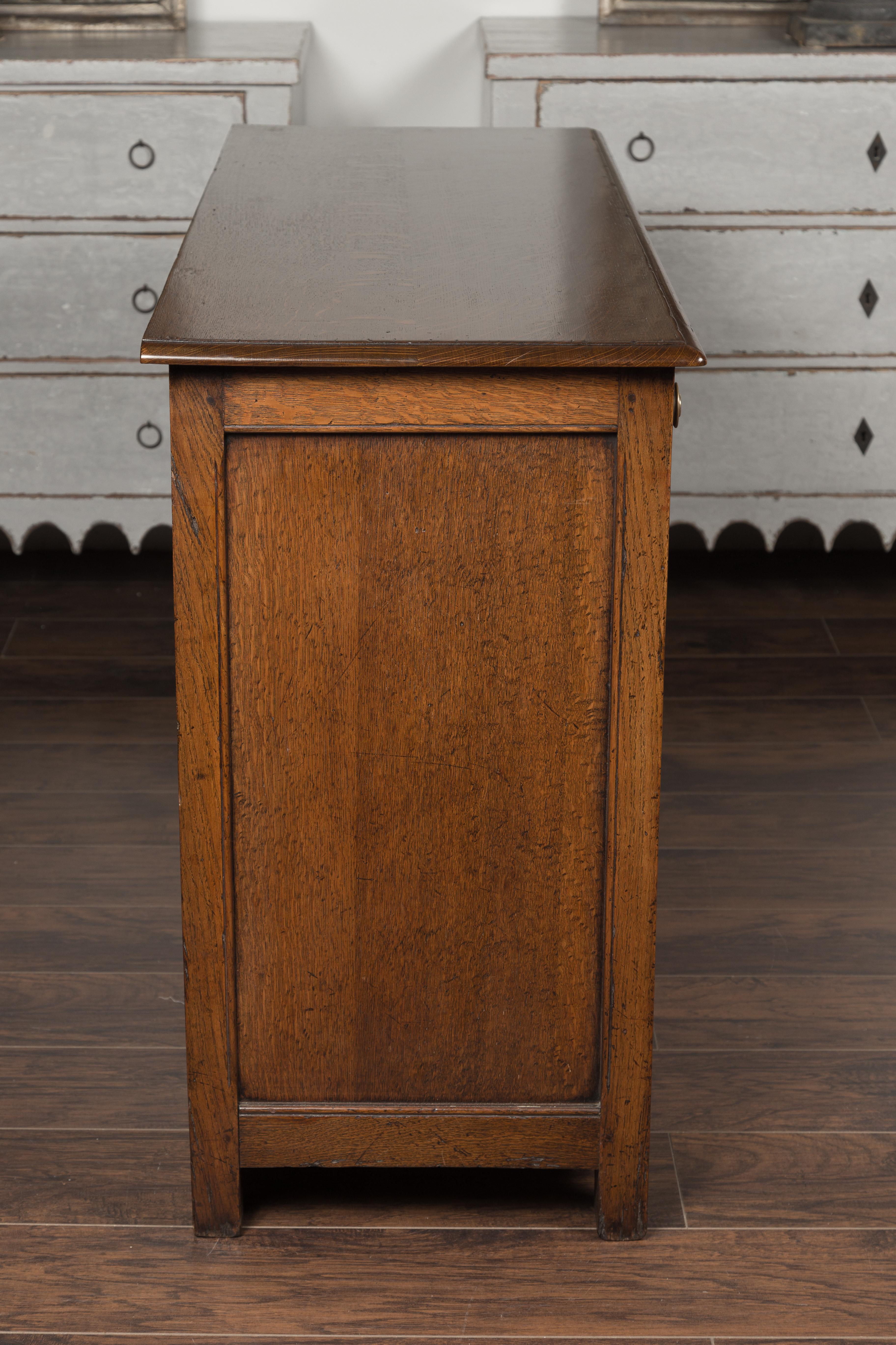 English 1860s Oak Buffet with Two Drawers, Two Doors and Baluster Motifs 7