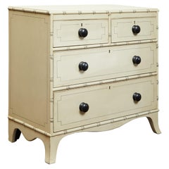 English 1870s Painted Wood Four-Drawer Chest with Splayed Bracket Feet