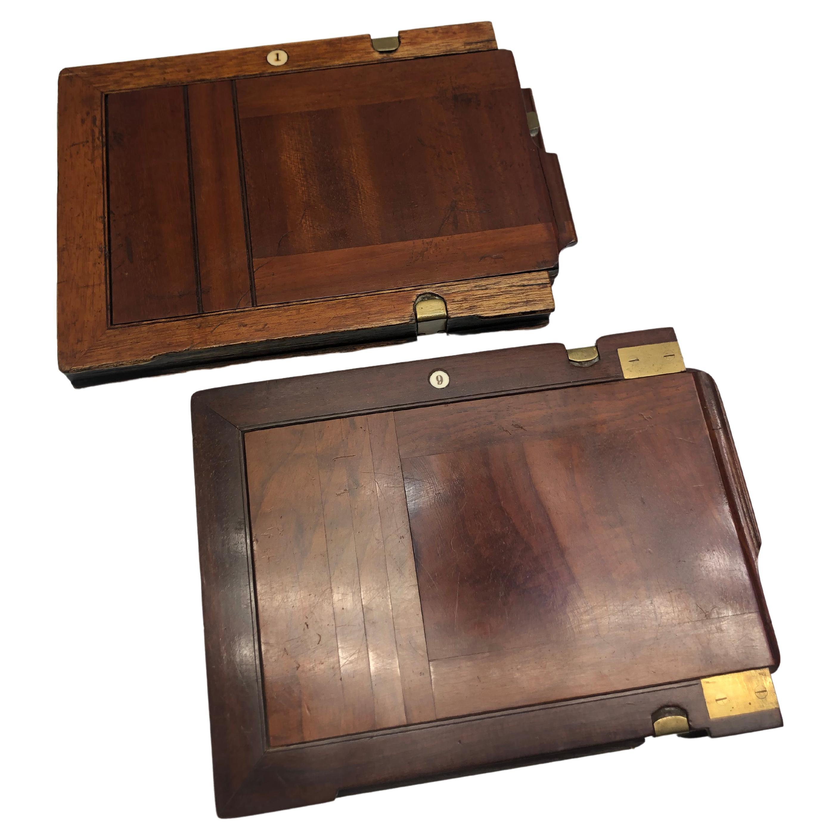 English 1880 Antique Mahogany Film Holders For Sale