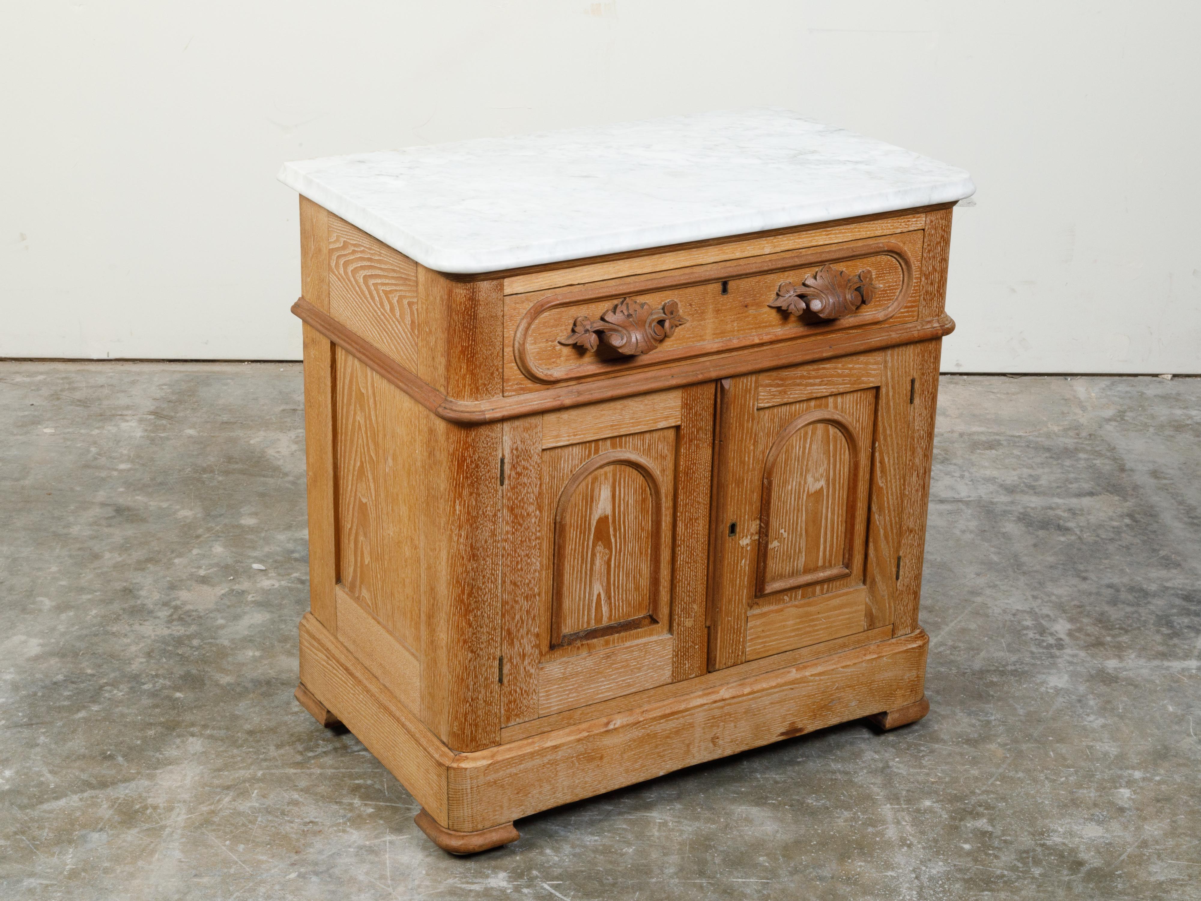 small cabinet with marble top