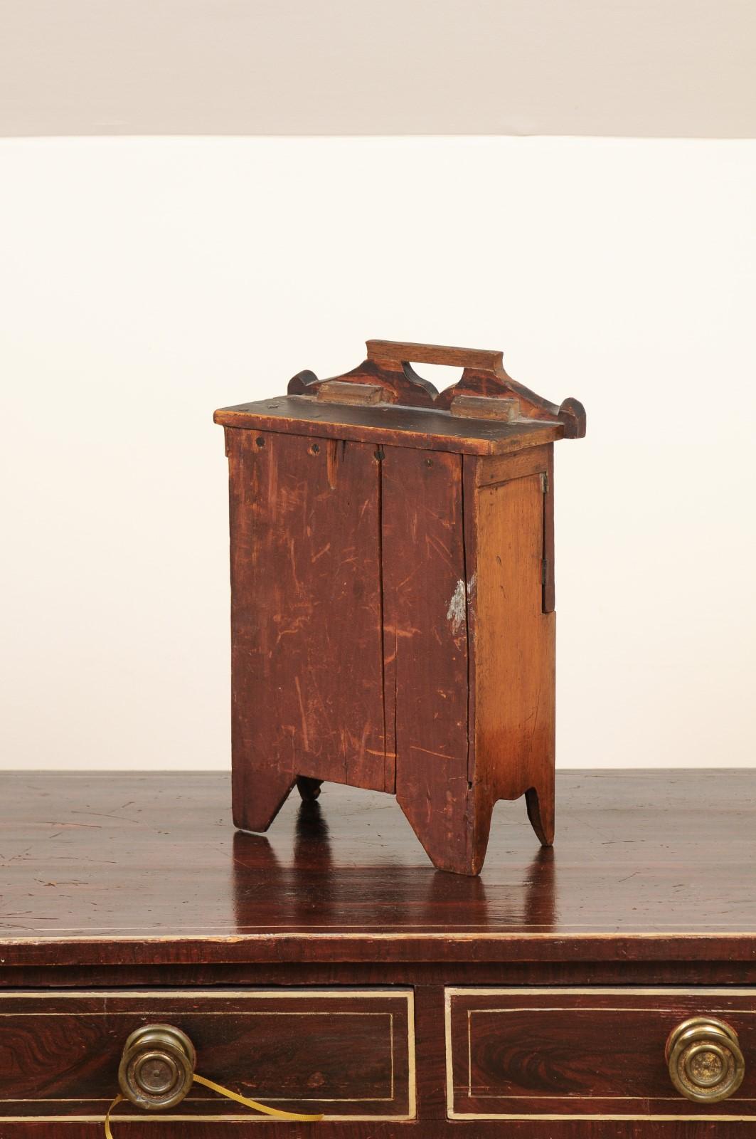 English 1890s Fruitwood Miniature Cabinet with Petite Doors and Three Drawers 5