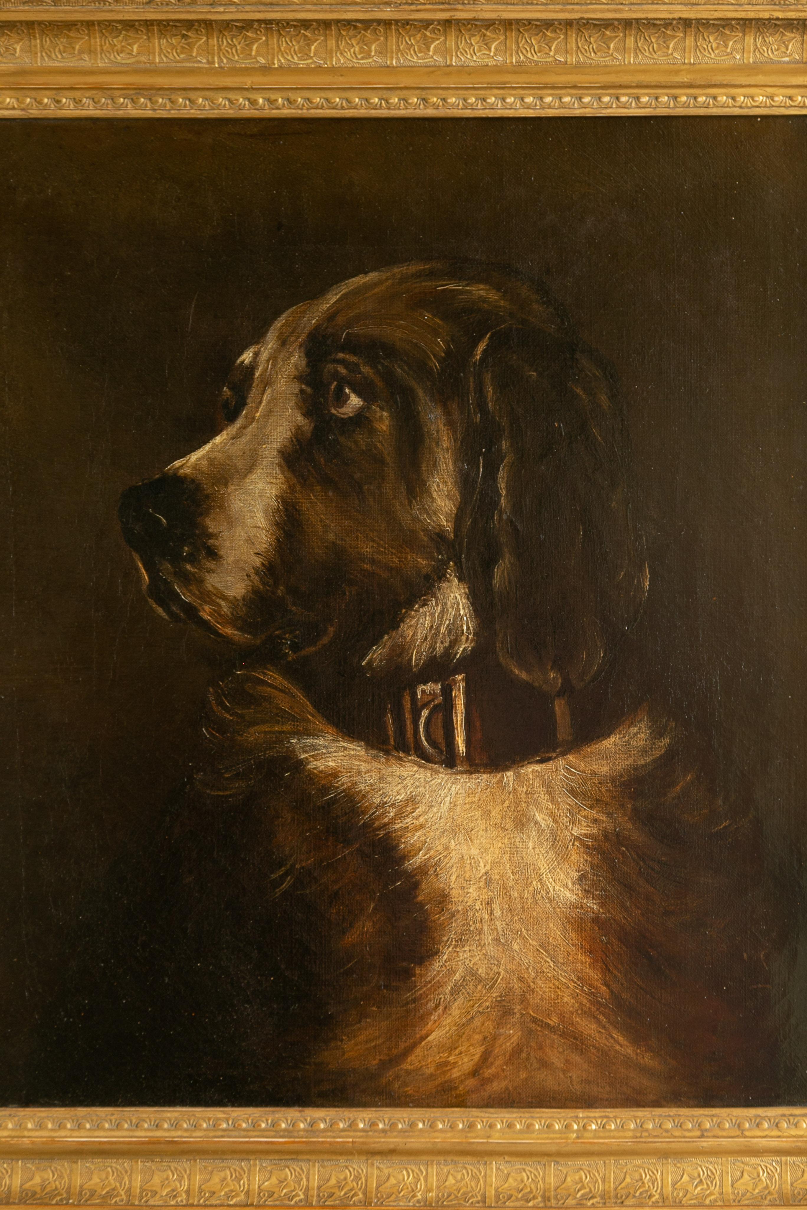 antique dog painting