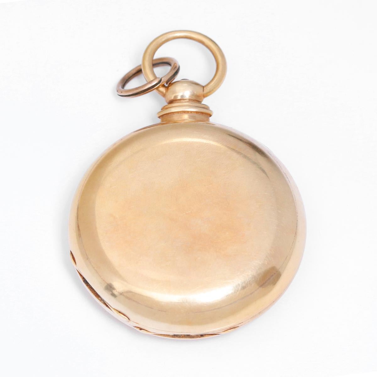 English 18 Karat Yellow Gold Pocket Watch In Excellent Condition For Sale In Dallas, TX