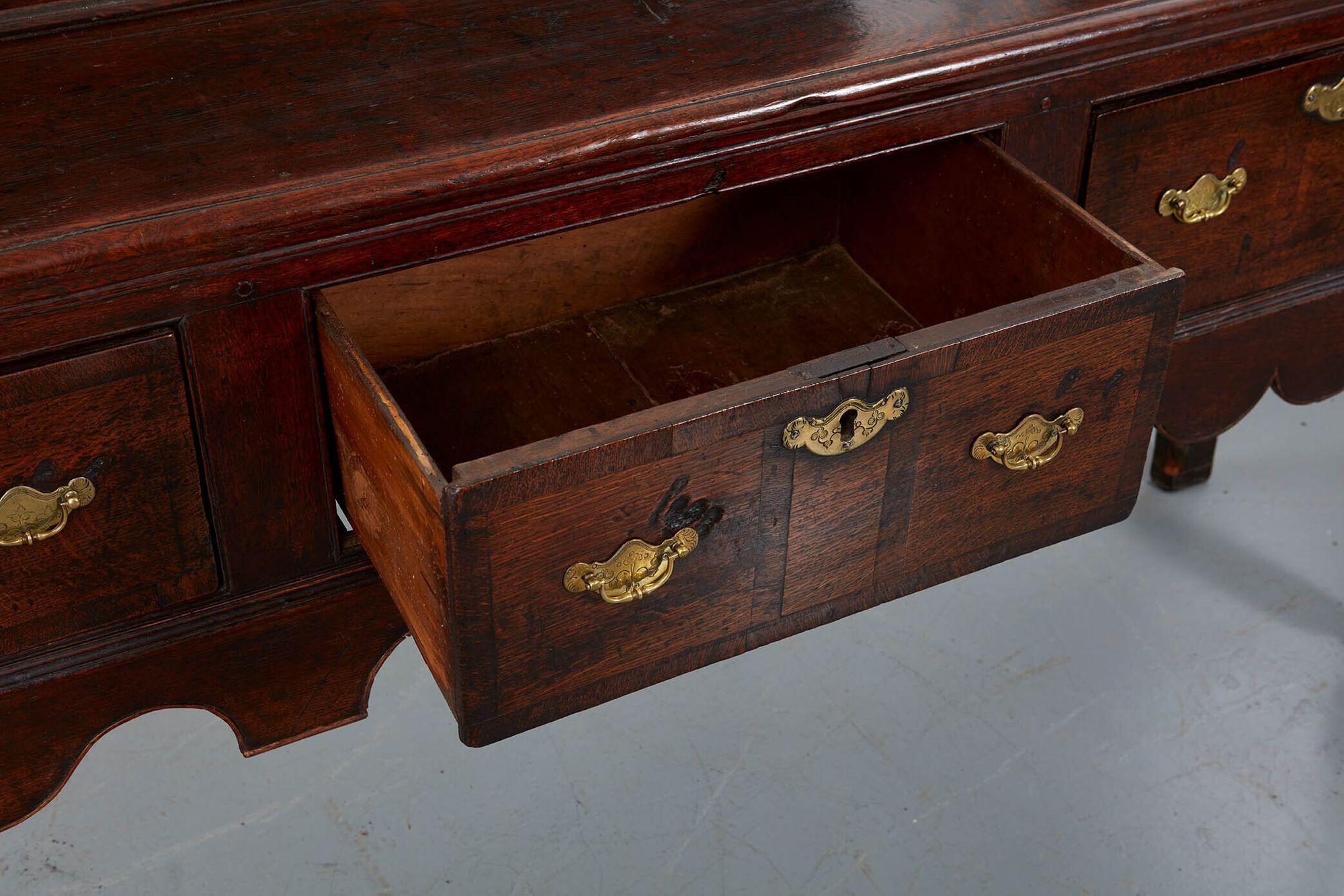 18th Century English 18th C. Dresser Base with Scalloped Apron For Sale