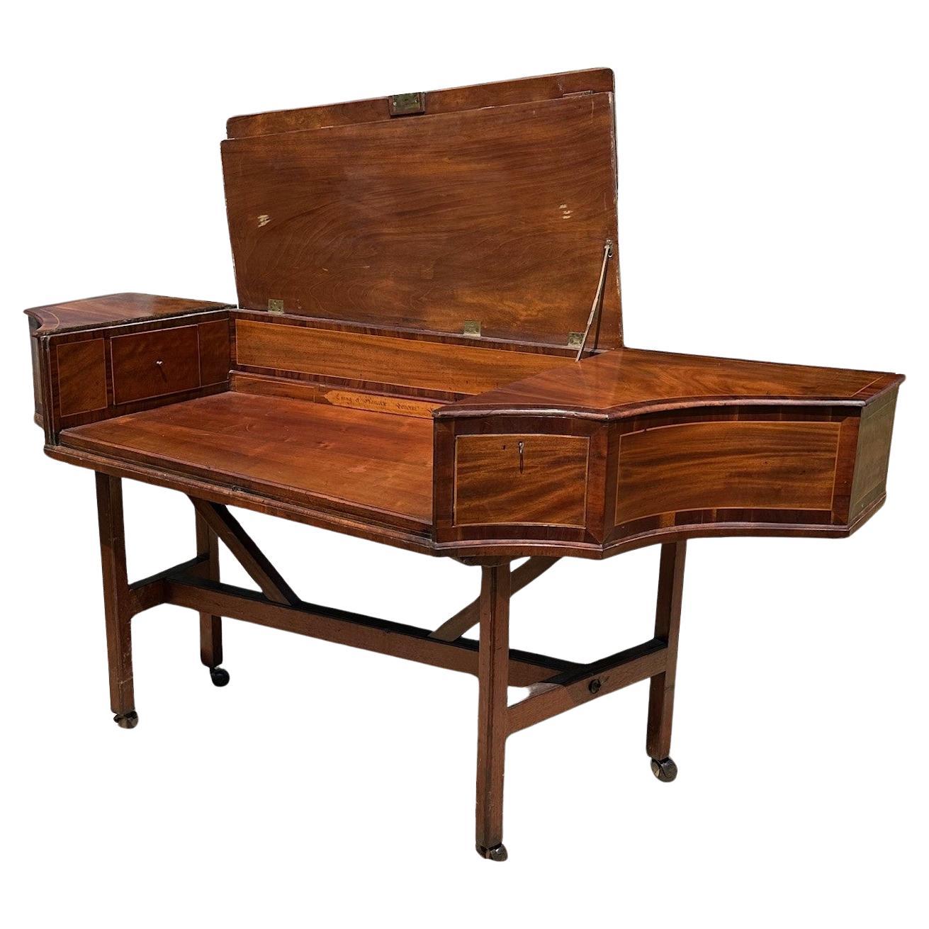 English 18th C. Spinet Case by Crang & Hancock London Converted Writing Desk For Sale