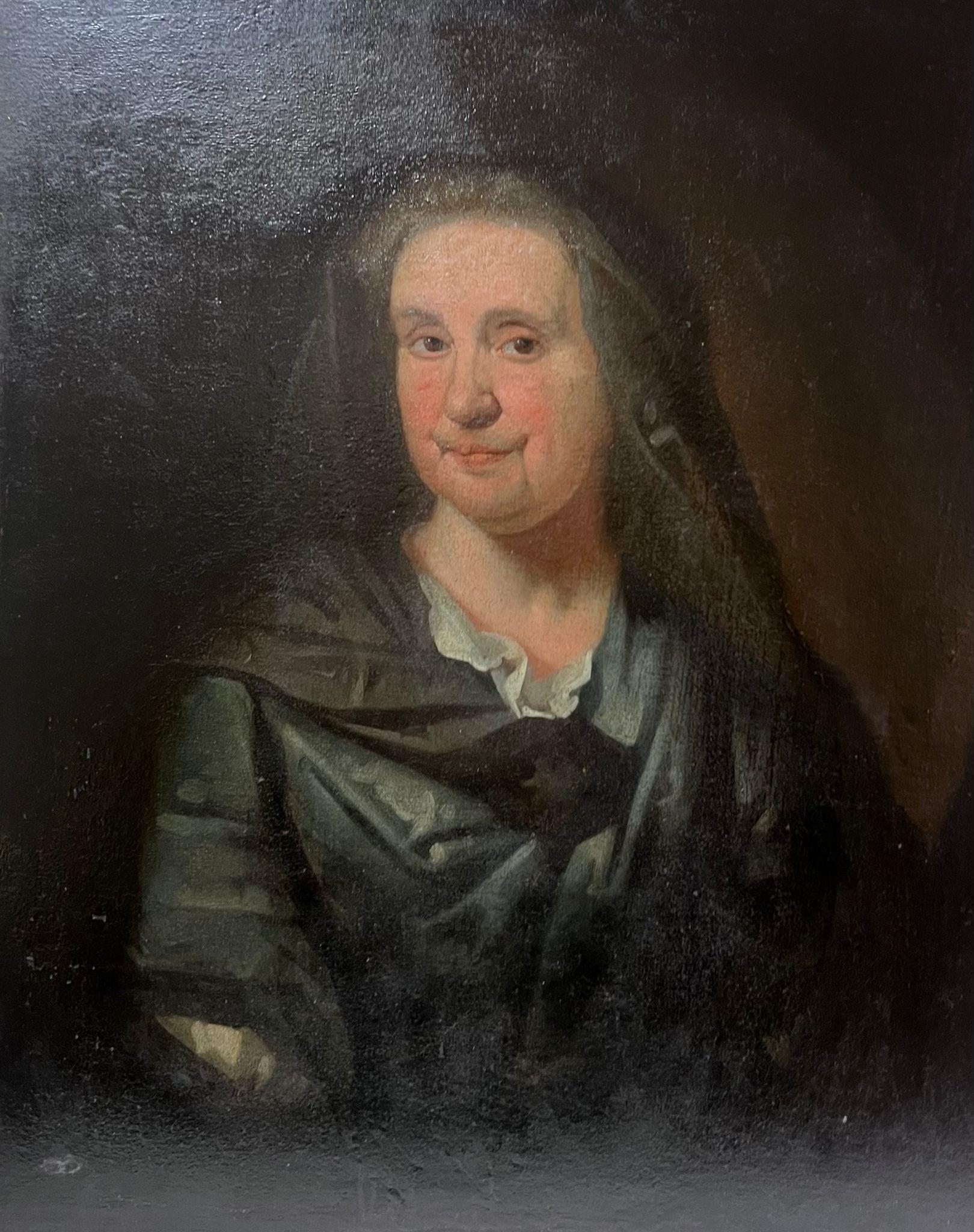 English 18th Century  Figurative Painting – Großes englisches Ölgemälde eines alten Meisters aus dem 18. Jahrhundert, Porträt einer Dame auf Leinwand
