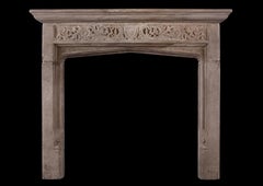 English, 18th Century Bath Stone Fireplace in the Gothic Style
