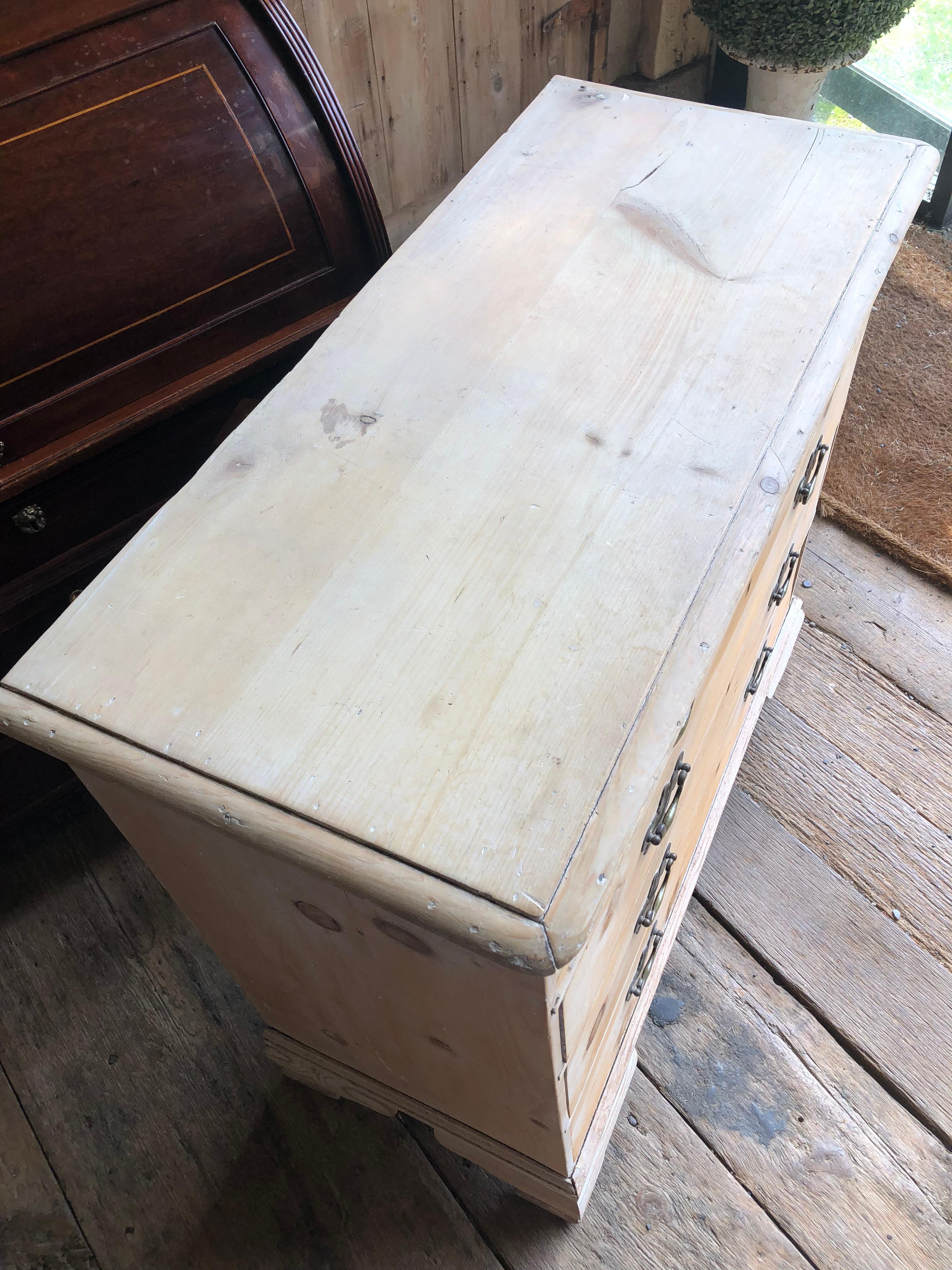 English 18th Century Bleached Pine Chest of Drawers 9