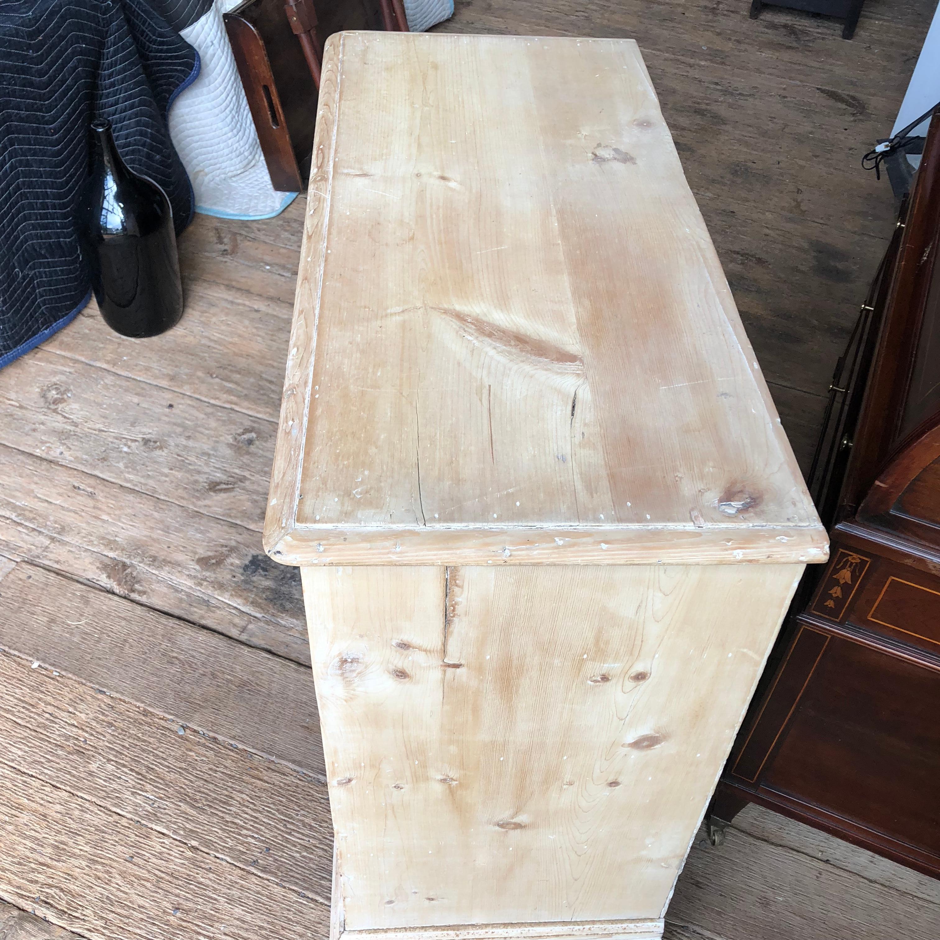 English 18th Century Bleached Pine Chest of Drawers 1