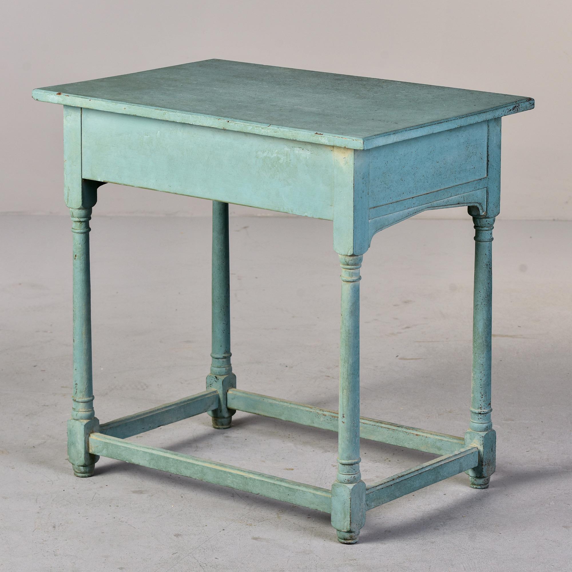 English 18th Century Blue Painted One Drawer Side Table 6