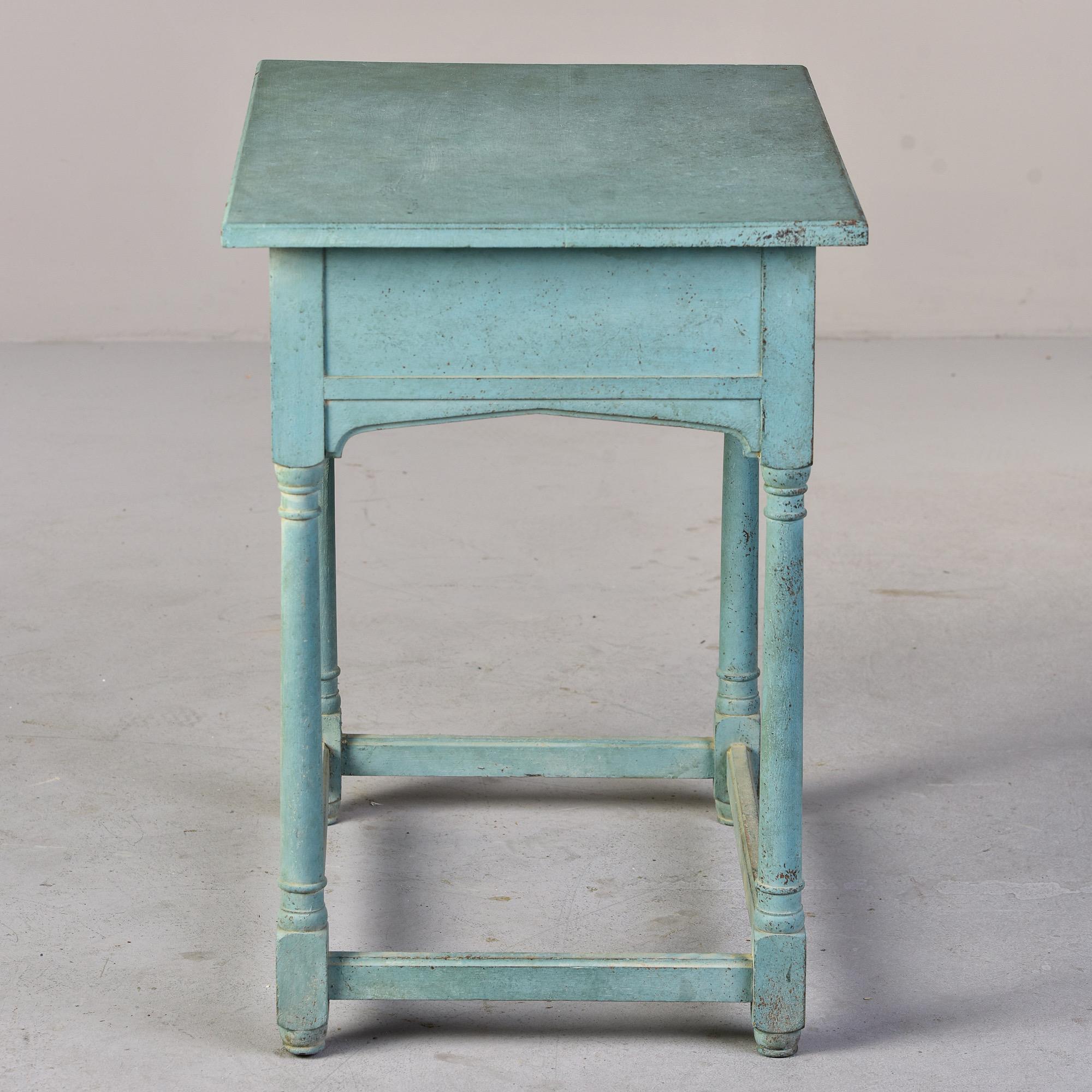 English 18th Century Blue Painted One Drawer Side Table 7