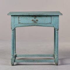 English 18th Century Blue Painted One Drawer Side Table