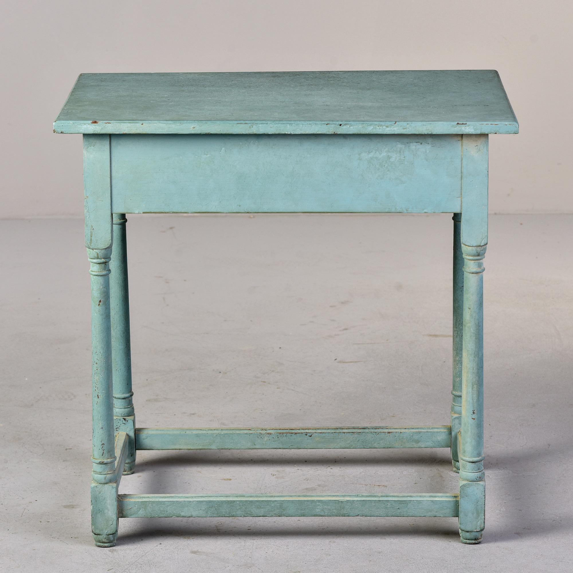 English 18th Century Blue Painted One Drawer Side Table 5