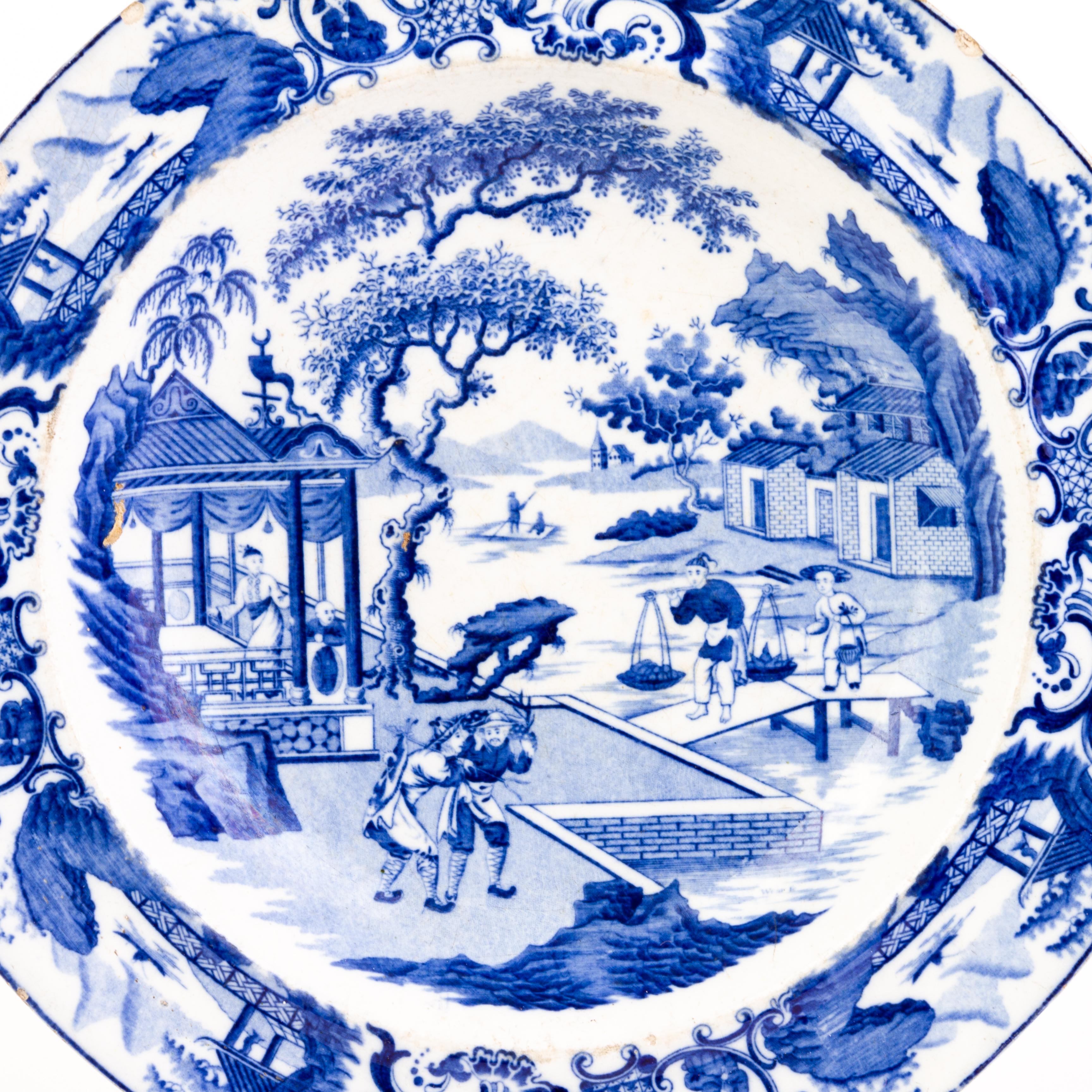 English 18th Century Chinese Landscape Transferware Plate
Condition good overall considering the age of this piece, with visible chips around edges, as seen.
From a private collection
Free international shipping.