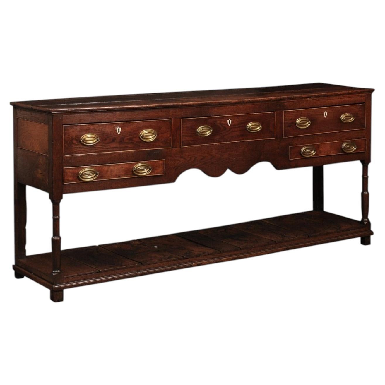 English 18th Century Fruitwood Dresser Base with Breakfront form Top ...