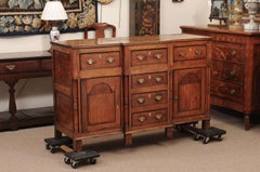English 18th Century Fruitwood Dresser Base with Breakfront form Top