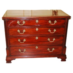 Antique English 18th Century Gentleman's Dressing Chest of Drawers, Fitted Top Drawer