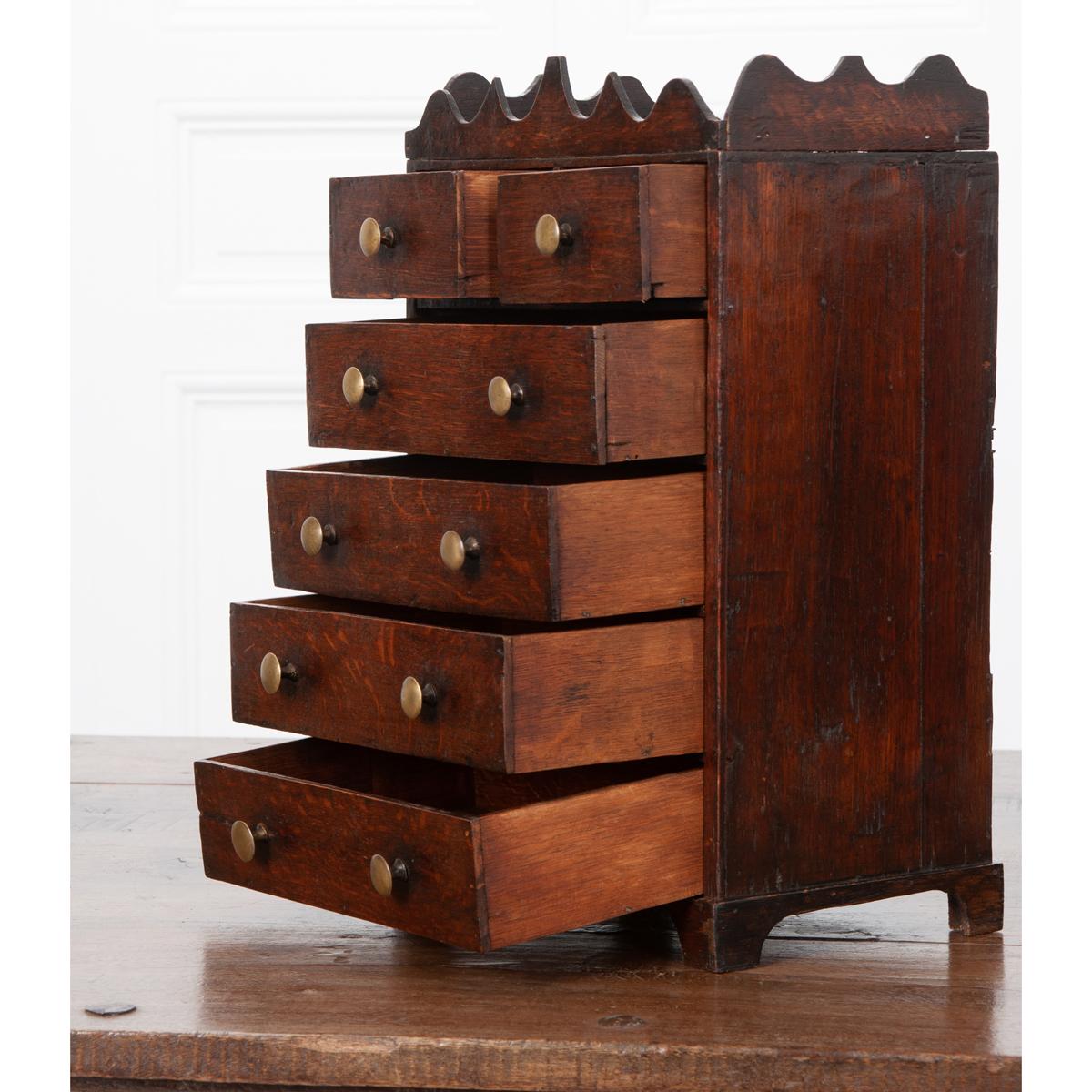 Oak English 18th Century George II Style Apprentice Chest For Sale