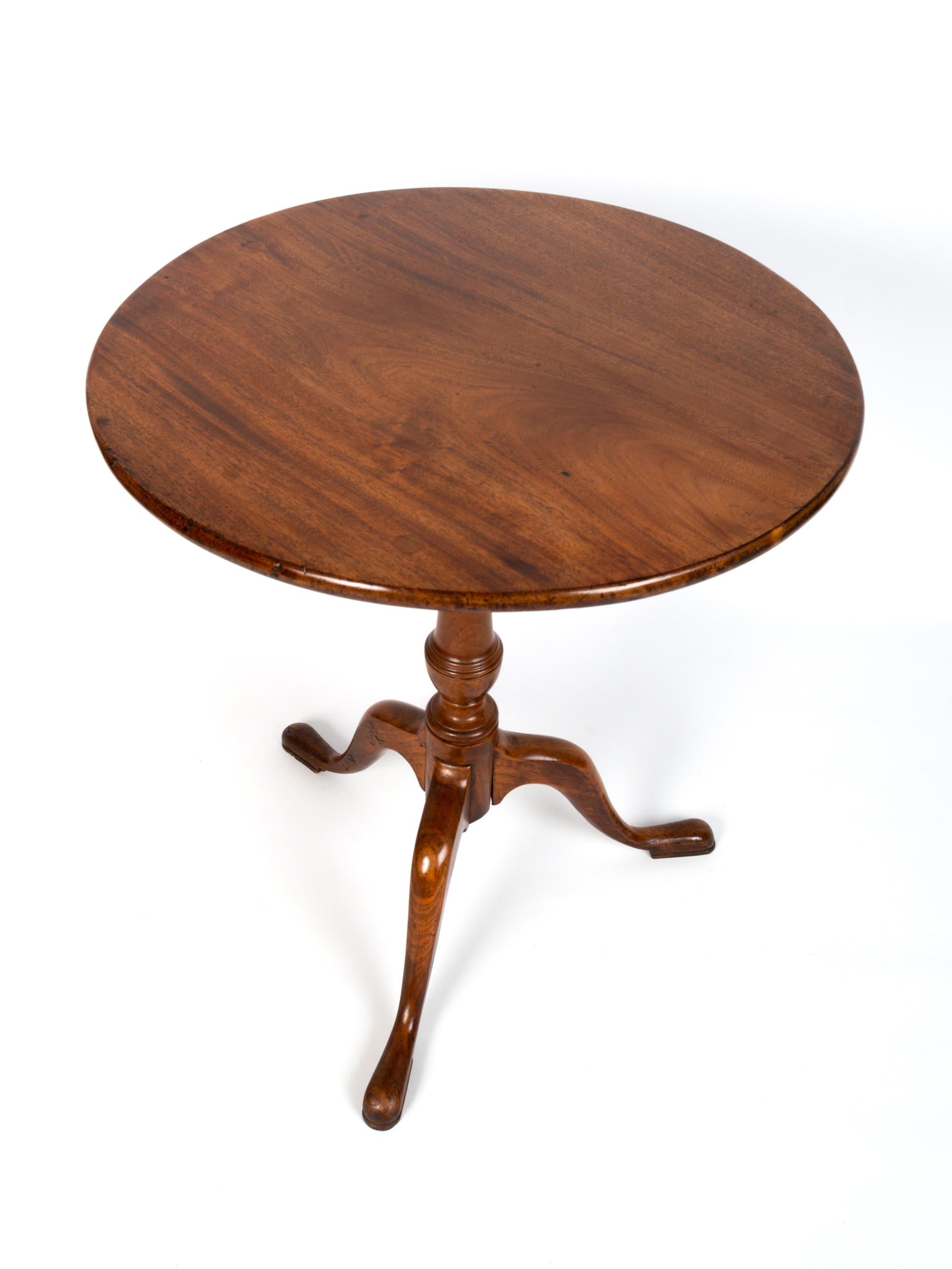 18th Century and Earlier English 18th Century George III Mahogany Tripod Table England, C.1790 For Sale