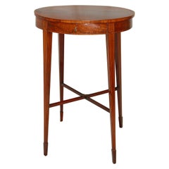 English 18th Century Georgian Hepplewhite Oval Mahogany Sewing Table