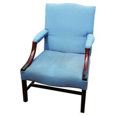 Chaise à bascule en acajou de style Chippendale anglais du 18ème siècle de la période géorgienne