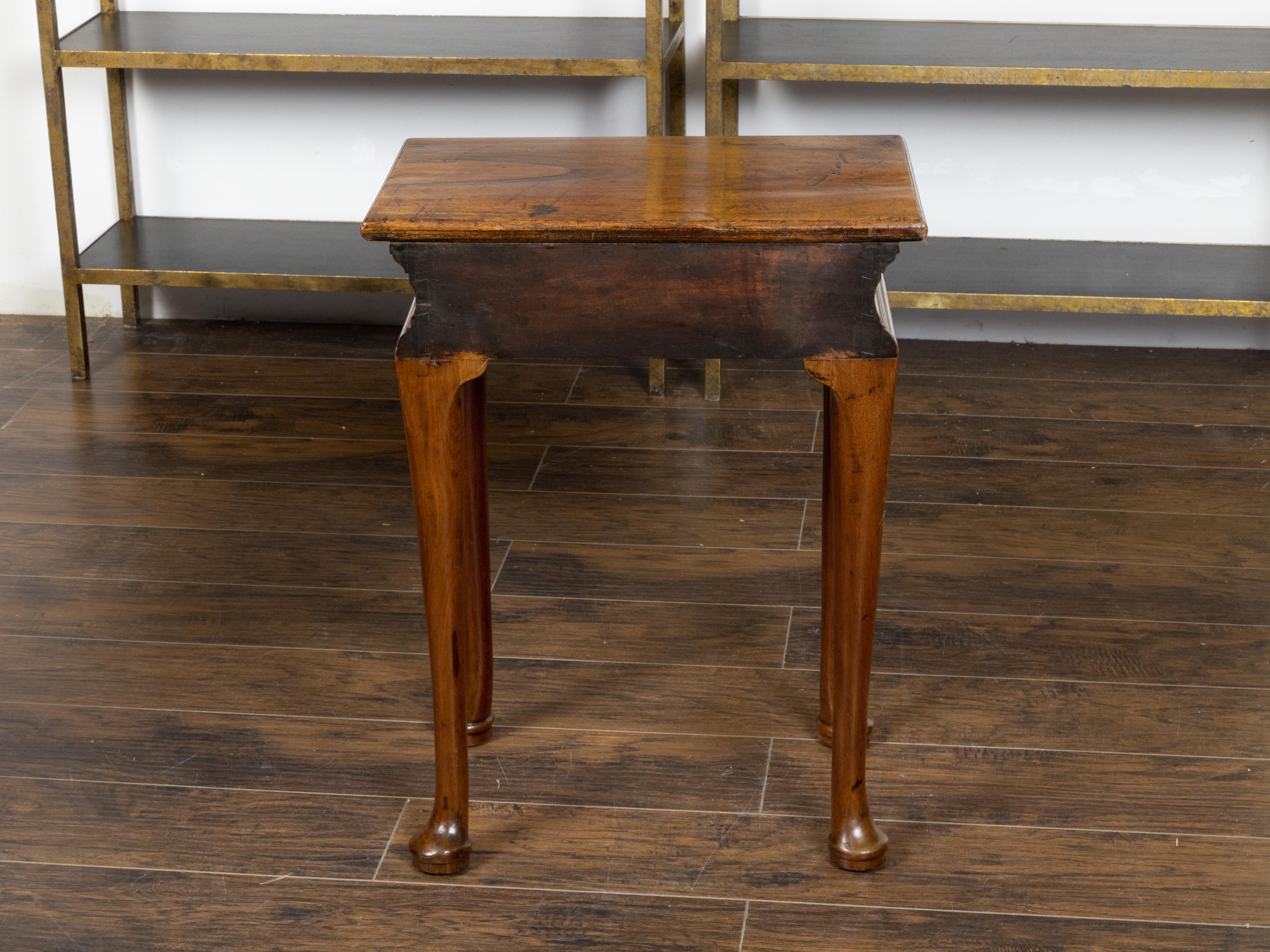 English 18th Century Georgian Period Walnut Console Table with Pad Feet For Sale 2