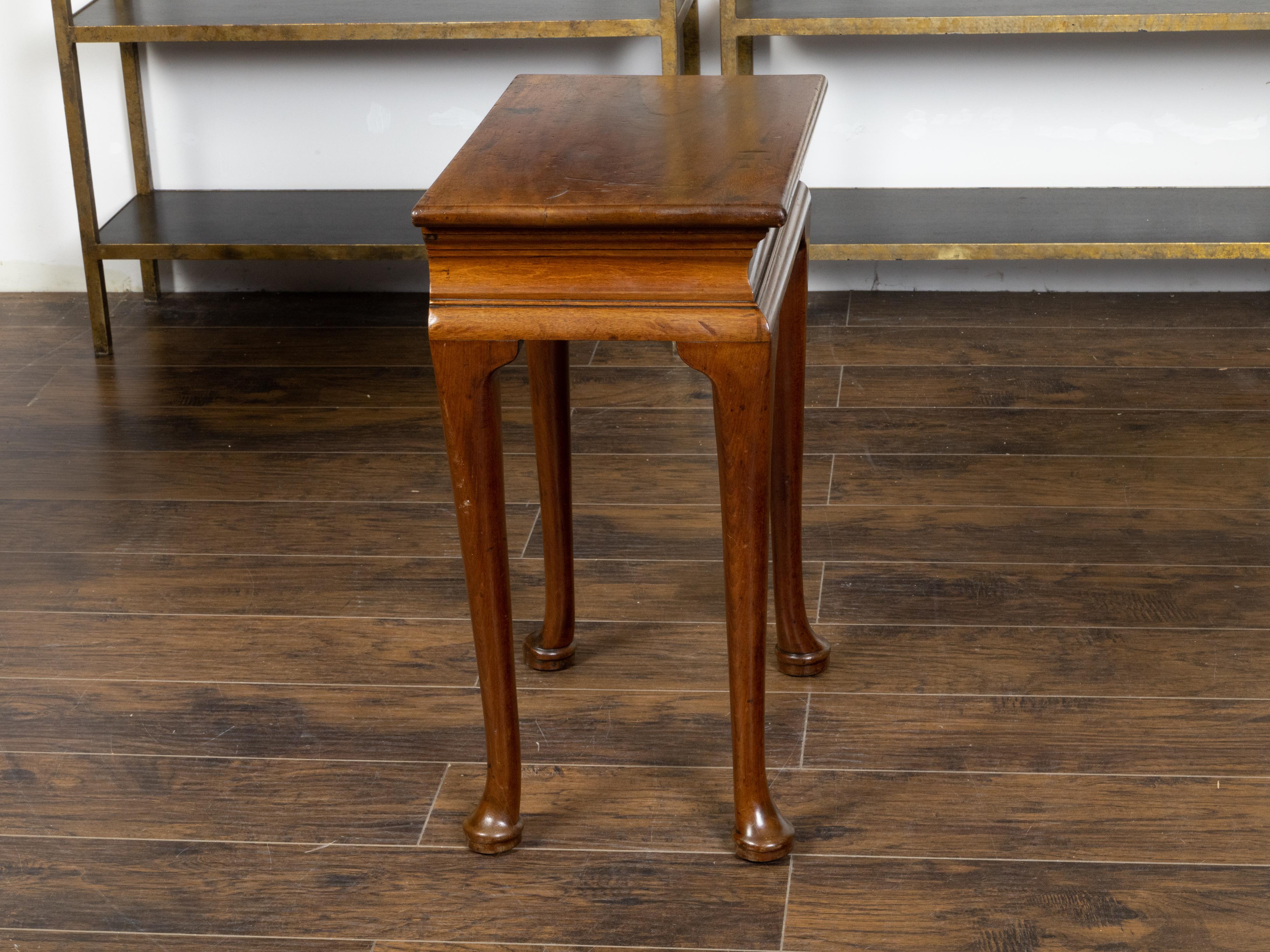 English 18th Century Georgian Period Walnut Console Table with Pad Feet For Sale 3