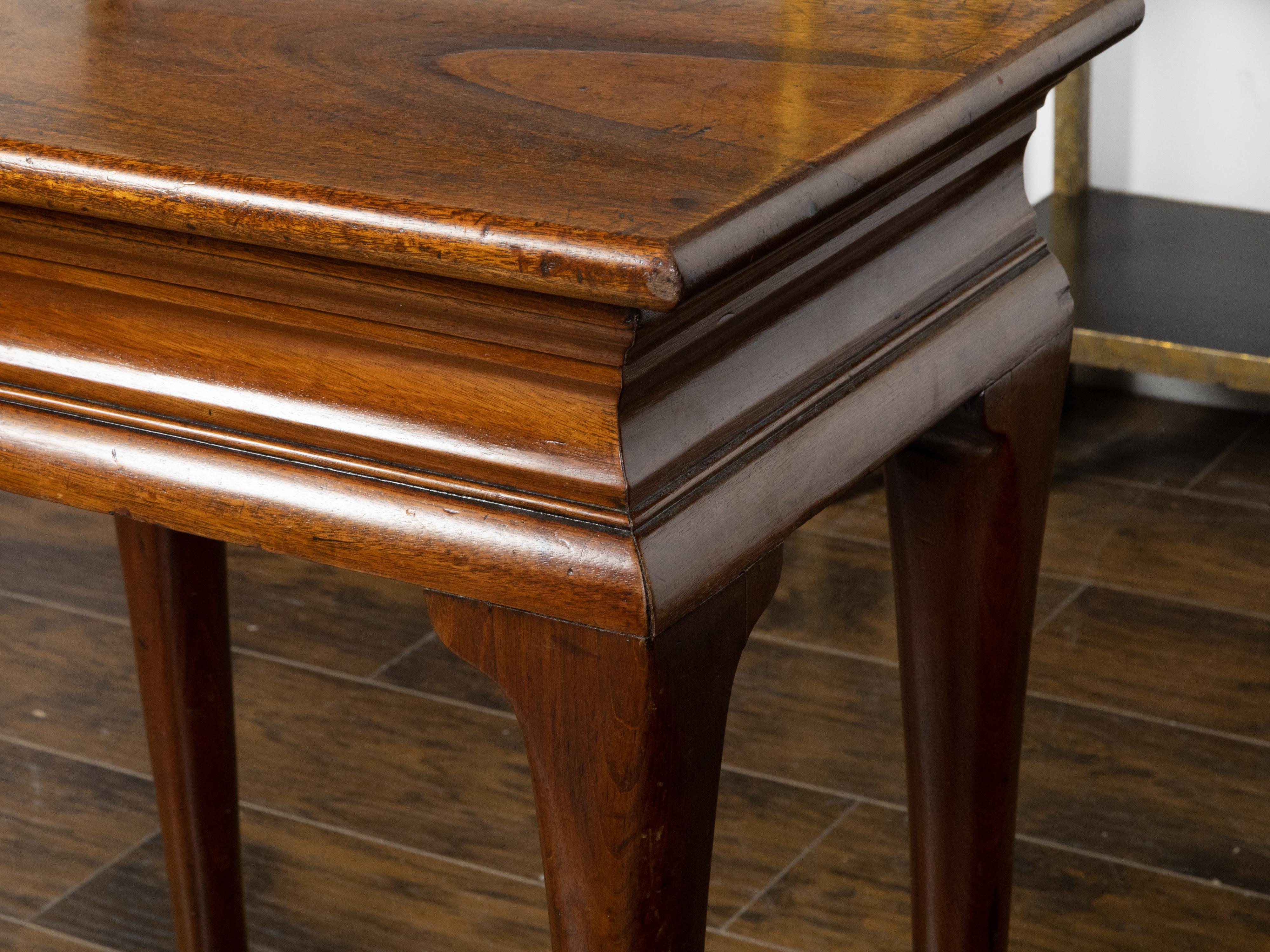 English 18th Century Georgian Period Walnut Console Table with Pad Feet For Sale 5
