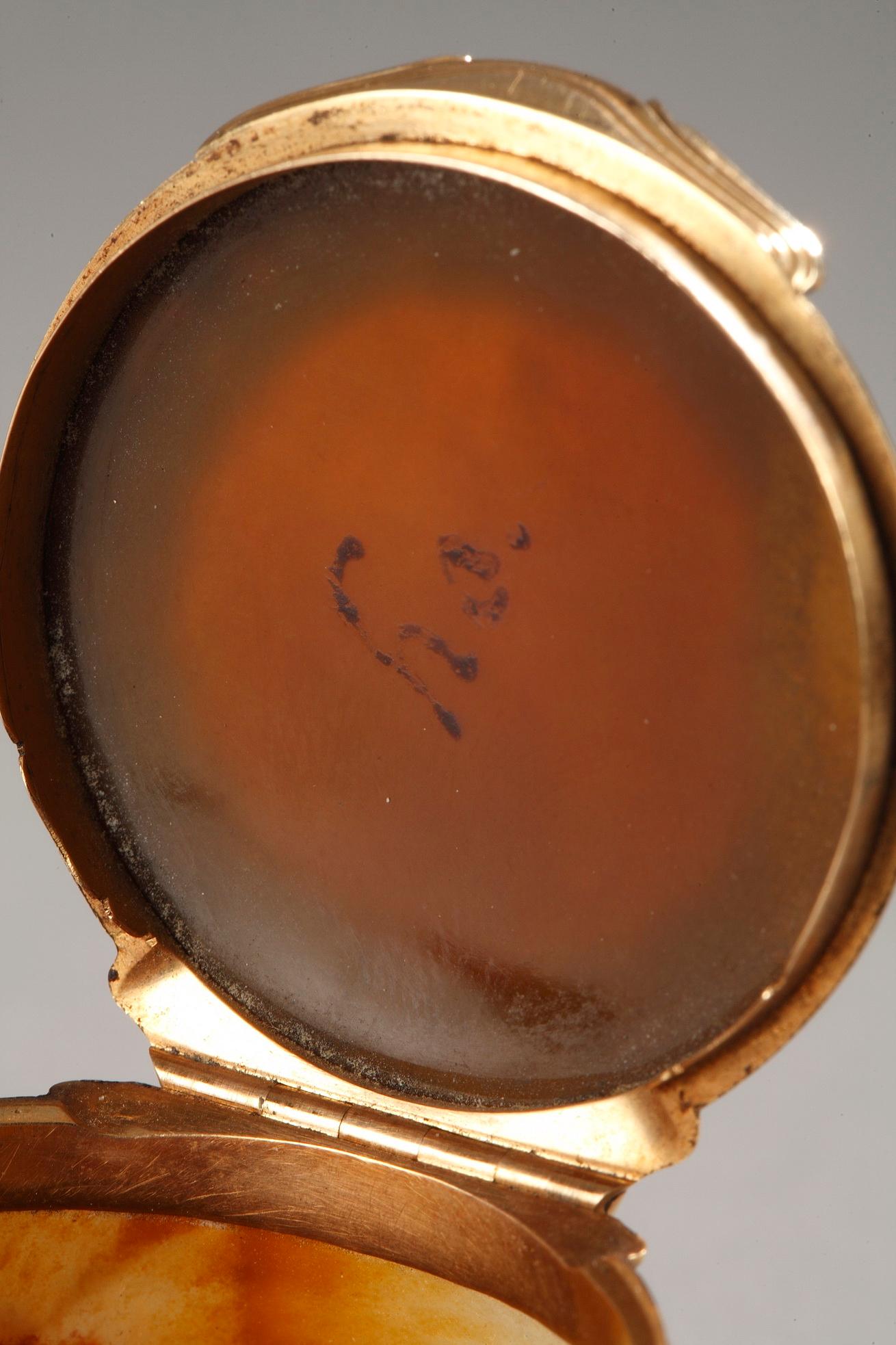 Englische Schnupftabakdose aus Achat mit Goldmontierung aus dem 18. Jahrhundert im Angebot 3