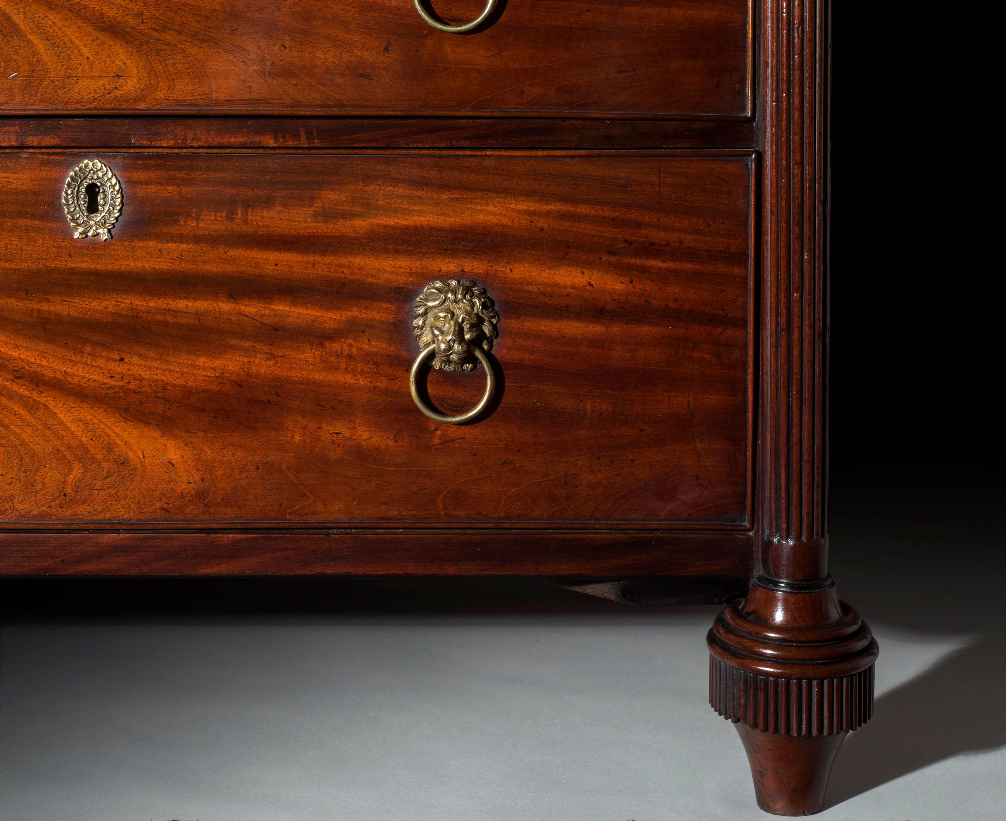 Neoclassical English 18th Century Mahogany Gillows Chest of Drawers