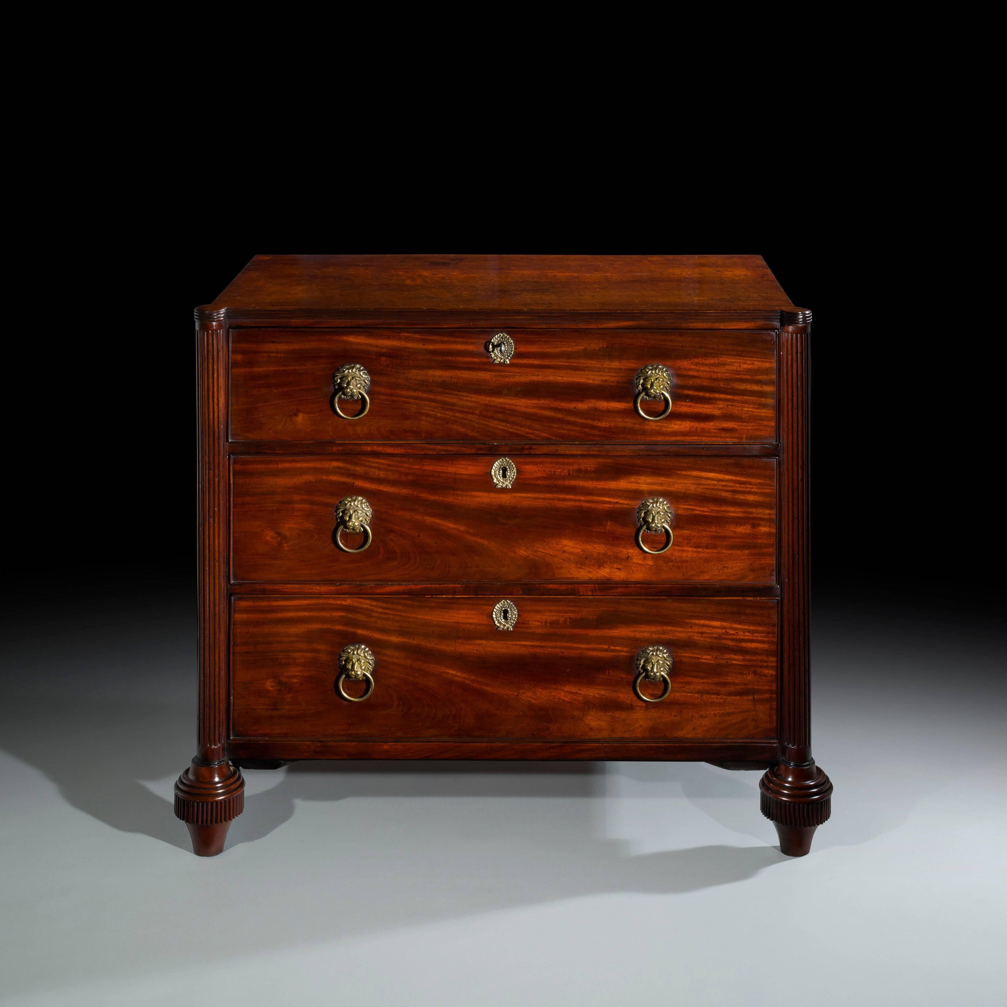 Carved English 18th Century Mahogany Gillows Chest of Drawers